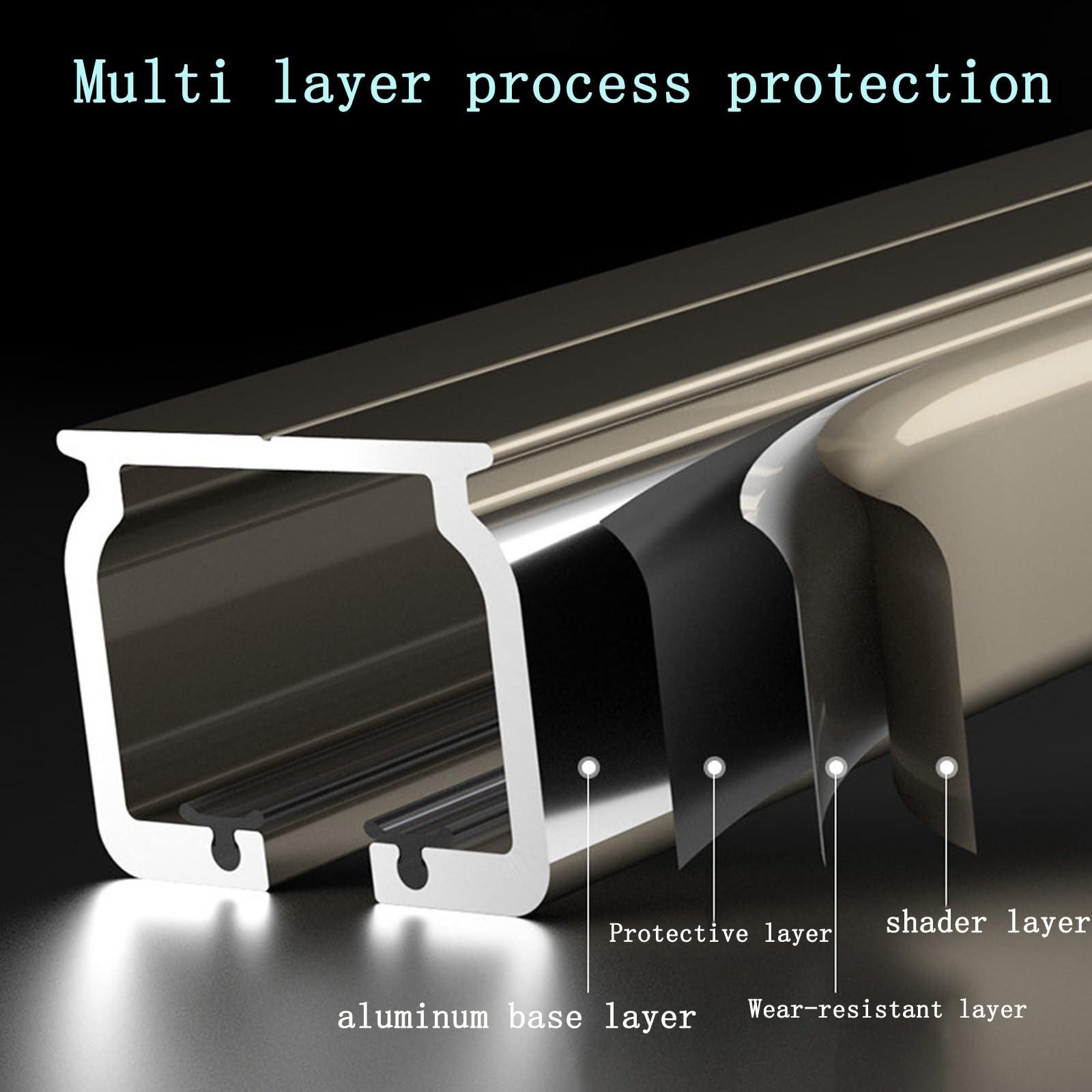 ROFBIHG Aluminum Ceiling Curtain Track, Heavy Duty Curtain Track System, Curtain Track Rail Fixings, Built-in Room Divider Sliding Rail, Ceiling Track Set for Curtains, Can Be Used for Windows, Bedrooms (Col