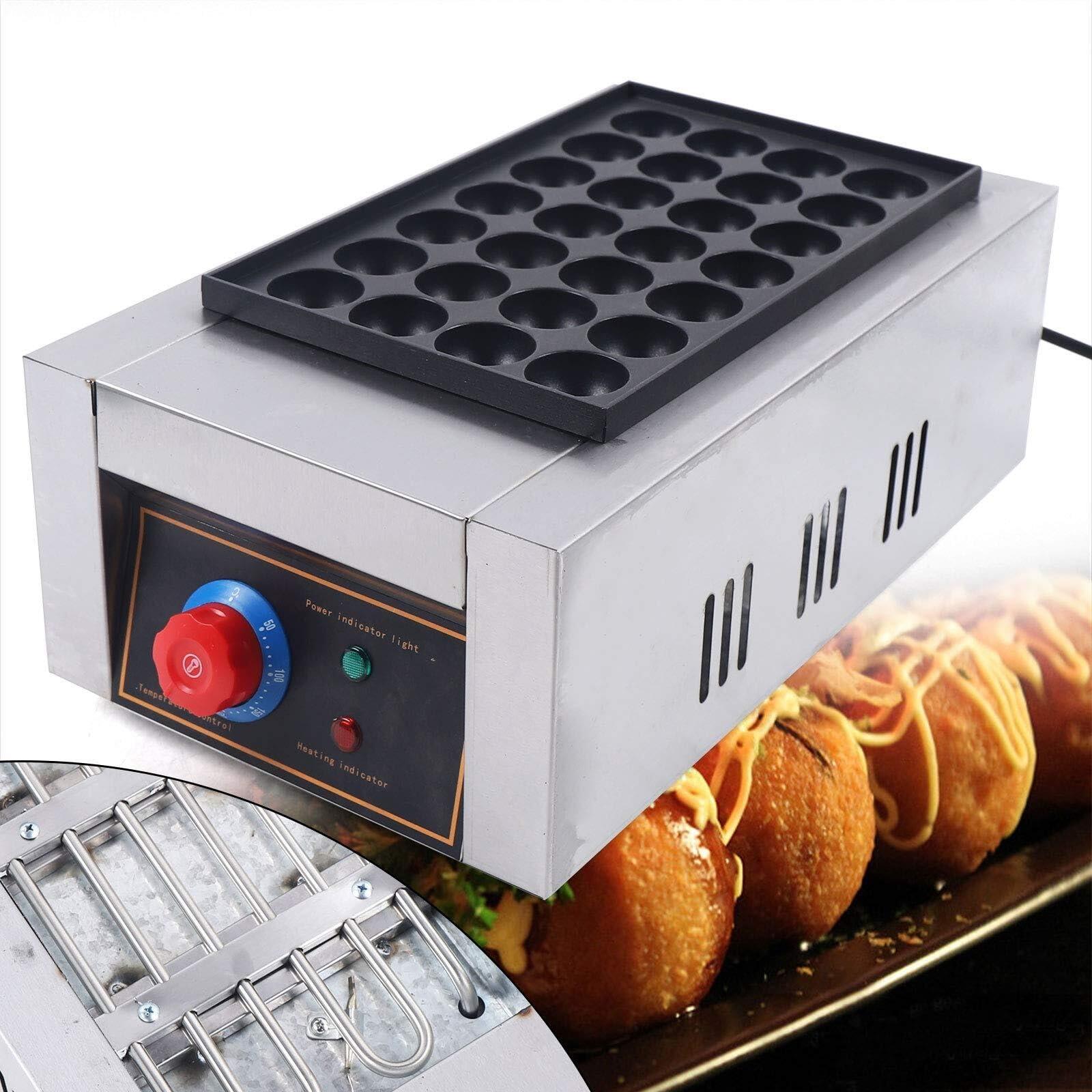 LPLYAA LPLYAA Electric Takoyaki Maker, Commercial 28PCS Takoyaki Grill with Nonstick Molds Japanese Octopus Fish Ball Cake Grill Pan, 20240327