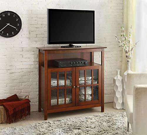 Convenience Concepts Convenience Concepts Big Sur Highboy TV Stand 36" - Modern Entertainment Center For TVs up to 40", Storage Cabinet for Dining, Living, & Family Room, Console Hall Table with Shelves, Cherry