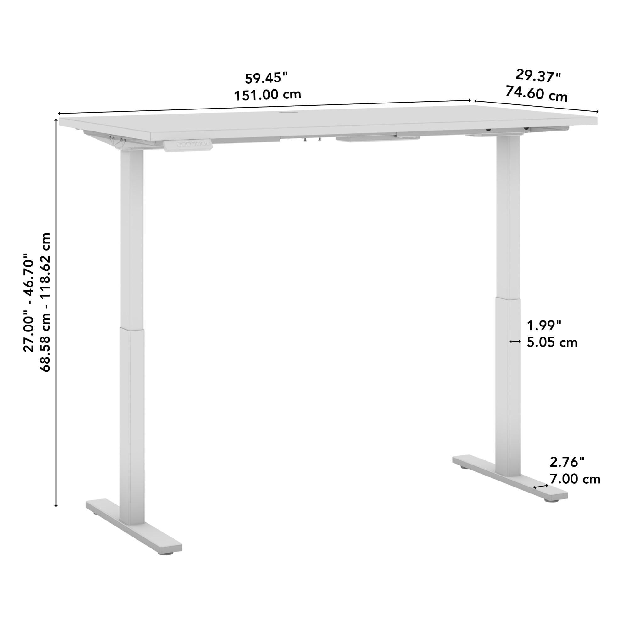Bush Furniture Bush Business Furniture Move 60 Series Electric Height Adjustable Standing Desk, 60W x 30D, Modern Hickory with Cool Gray Metallic Base