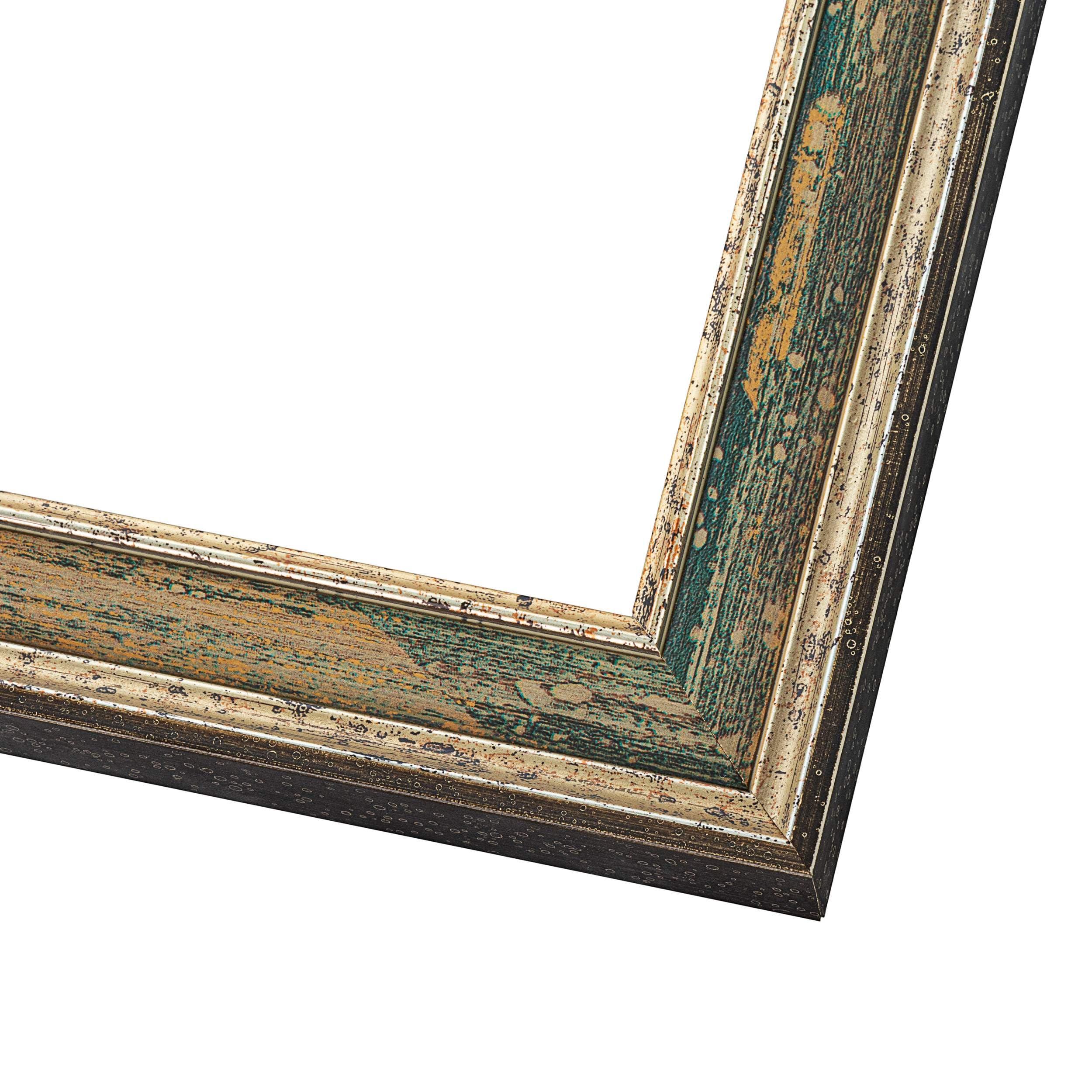 CustomPictureFrames.com 6x12 Frame Tarnished Silver Solid Wood Picture Frame Width 1.5 Inches | Interior Depth 0.5 Inches | Oddone Traditional Photo Frame Complete with UV Acrylic, Foam Board Backing & Hanging Hardware