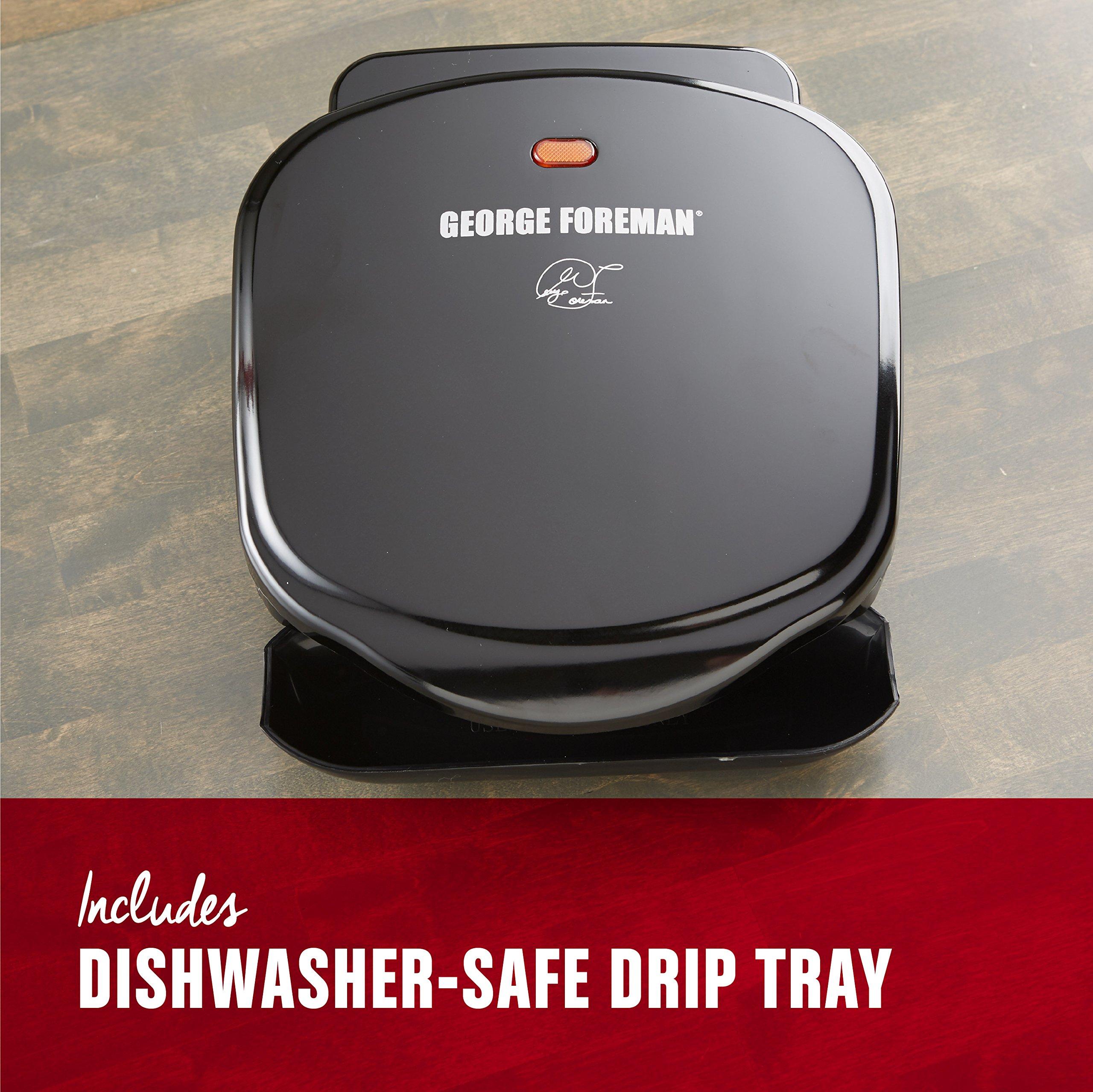 George Foreman George Foreman 2-Serving Classic Plate Electric Indoor Grill and Panini Press, Black, GR10B