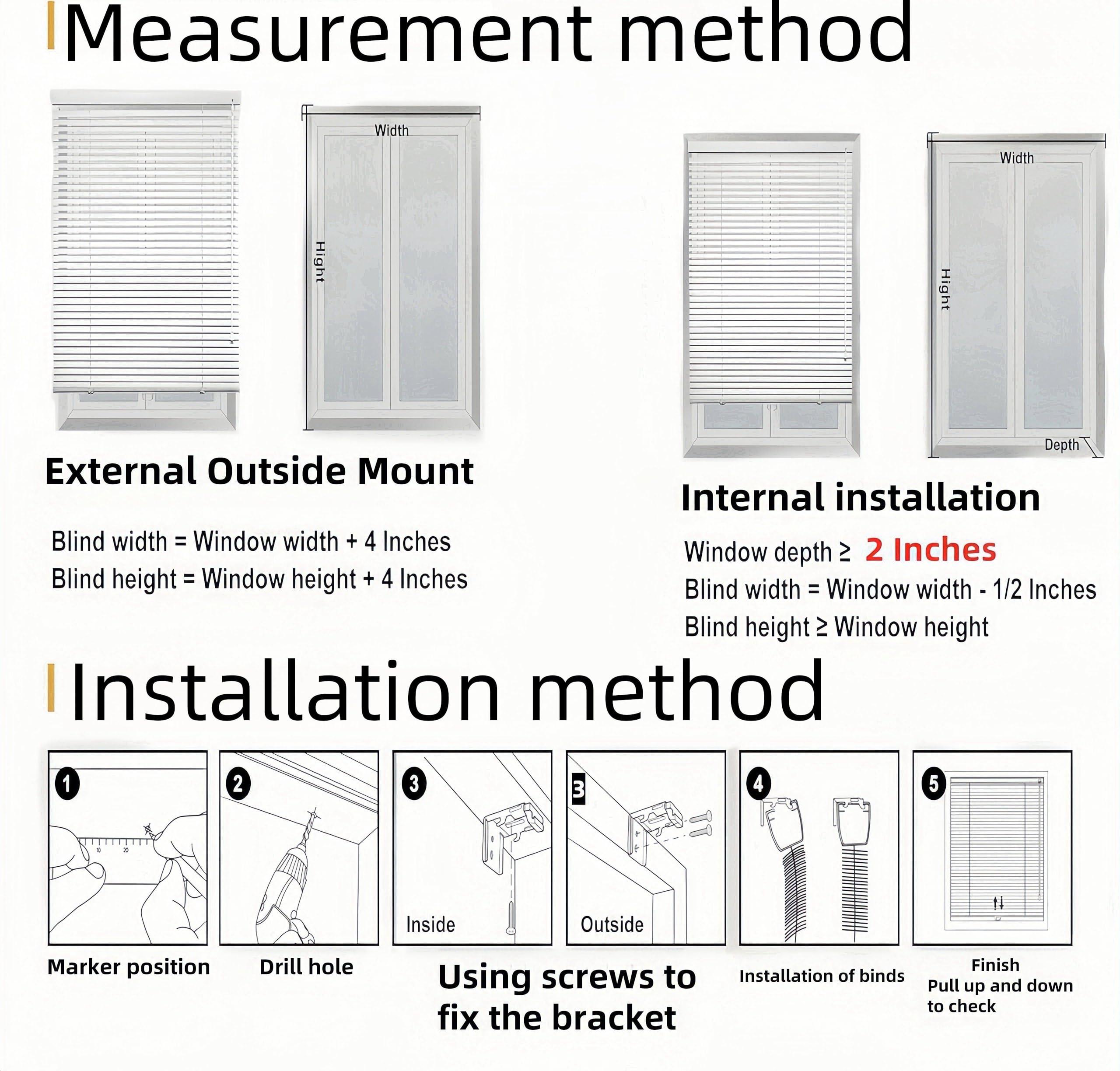 HomeLoft Basics Cordless Aluminum Blinds Horizontal Window Blinds Venetian Windows Blinds Vinyl Mini Blinds Anti-UV Waterproof Light Adjustment Metal Blinds for Windows and Home 47 1/2" Wx 36" H