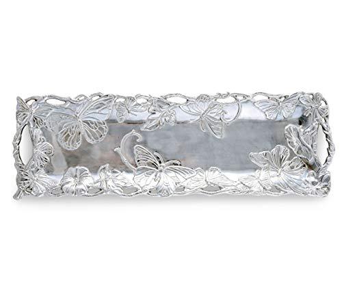 Arthur Court Arthur Court Designs Aluminum Butterfly Oblong Tray 18.5 inch x 6 inch