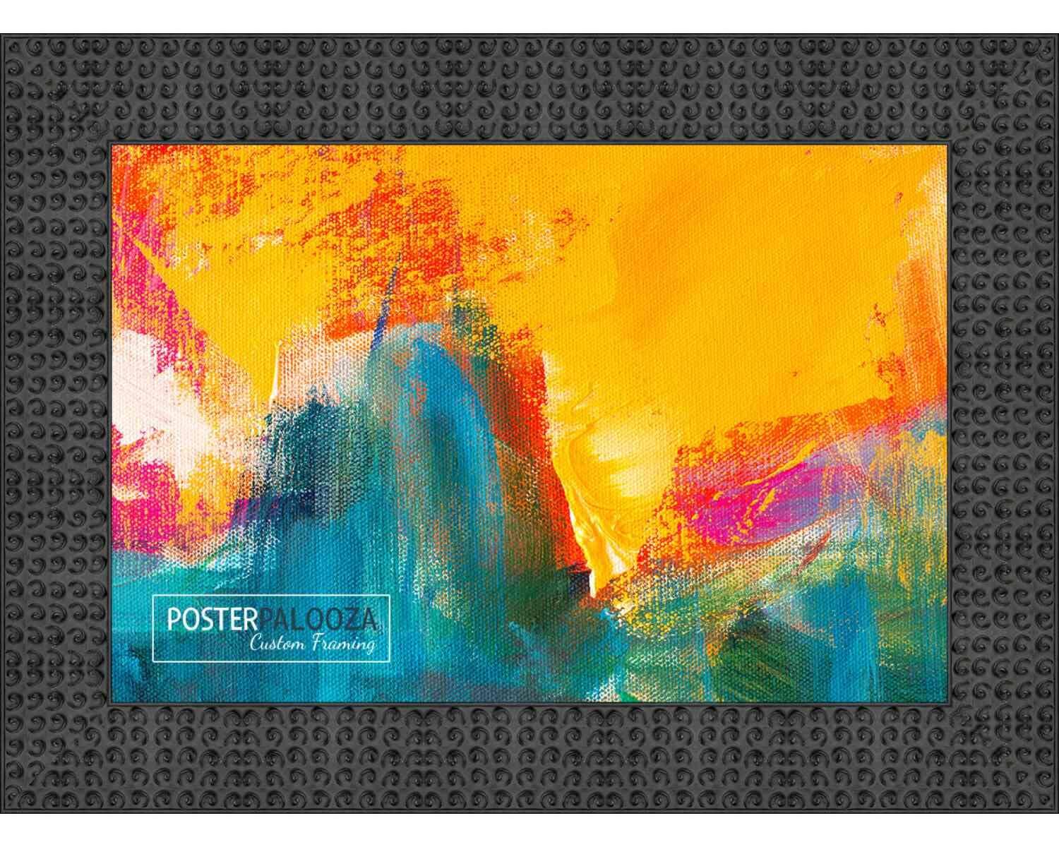 Poster Palooza Poster Palooza 14x22 Ornate Black Complete Wood Picture Frame with UV Acrylic Plexiglass, Foam Board Backing & Hardware Included