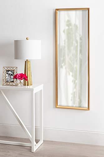 Kate and Laurel Kate and Laurel Calter Modern Framed Full Length Beveled Wall Mirror, 17.5x49.5 Gold