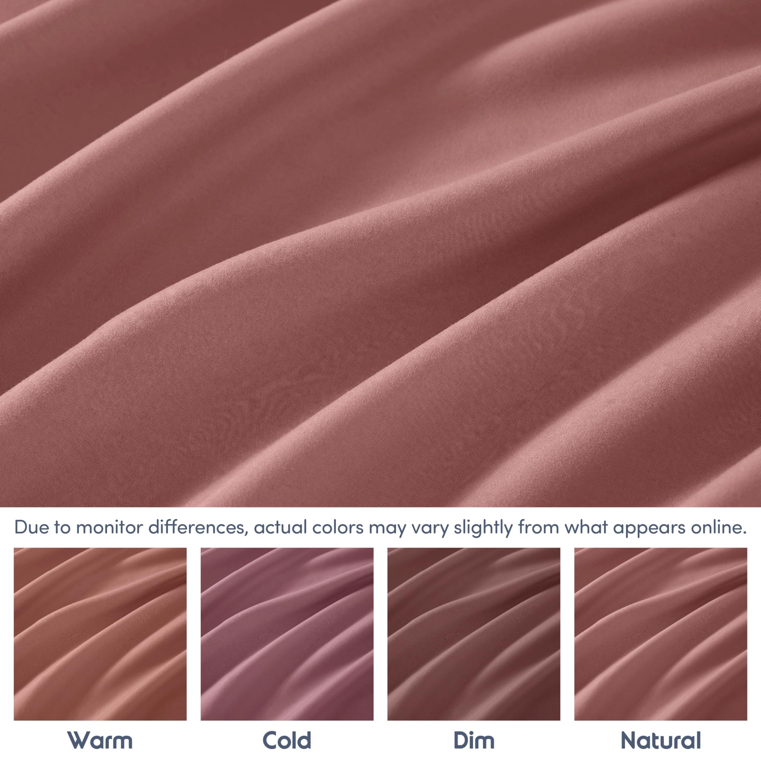 Nestl Nestl Pink Clay California King Fitted Sheet, Extra Deep Pocket Cal King Fitted Sheet Only, 1800 Microfiber Fitted Bed Sheet, Ultra Soft Fitted Sheet California King Fits up to 24 Inch Mattress