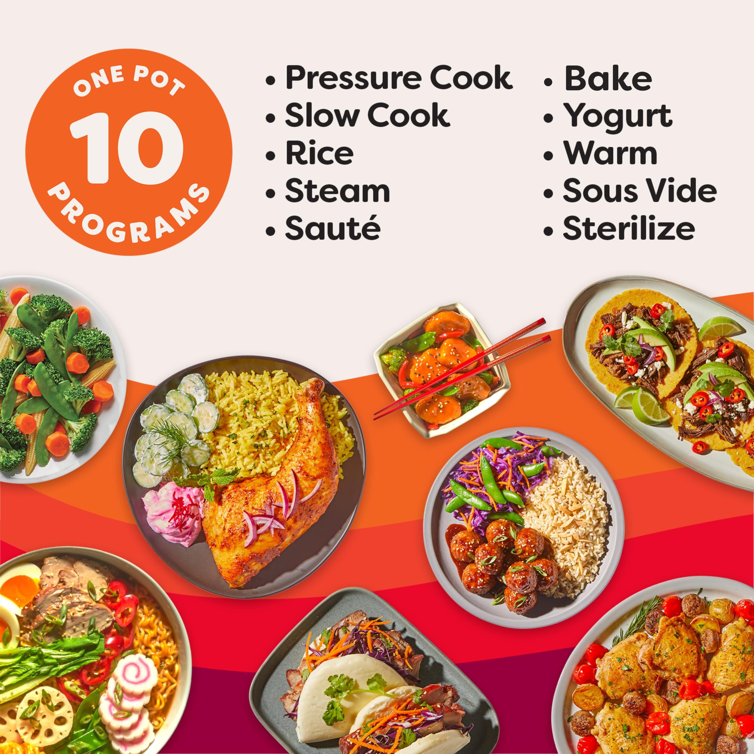 Instant Pot Instant Pot Pro (8 QT) 10-in-1 Pressure Cooker, Slow Cooker, Rice/Grain Cooker, Steamer, Saut, Sous Vide, Yogurt Maker, Sterilizer, and Warmer, Includes App With Over 800 Recipes, Black