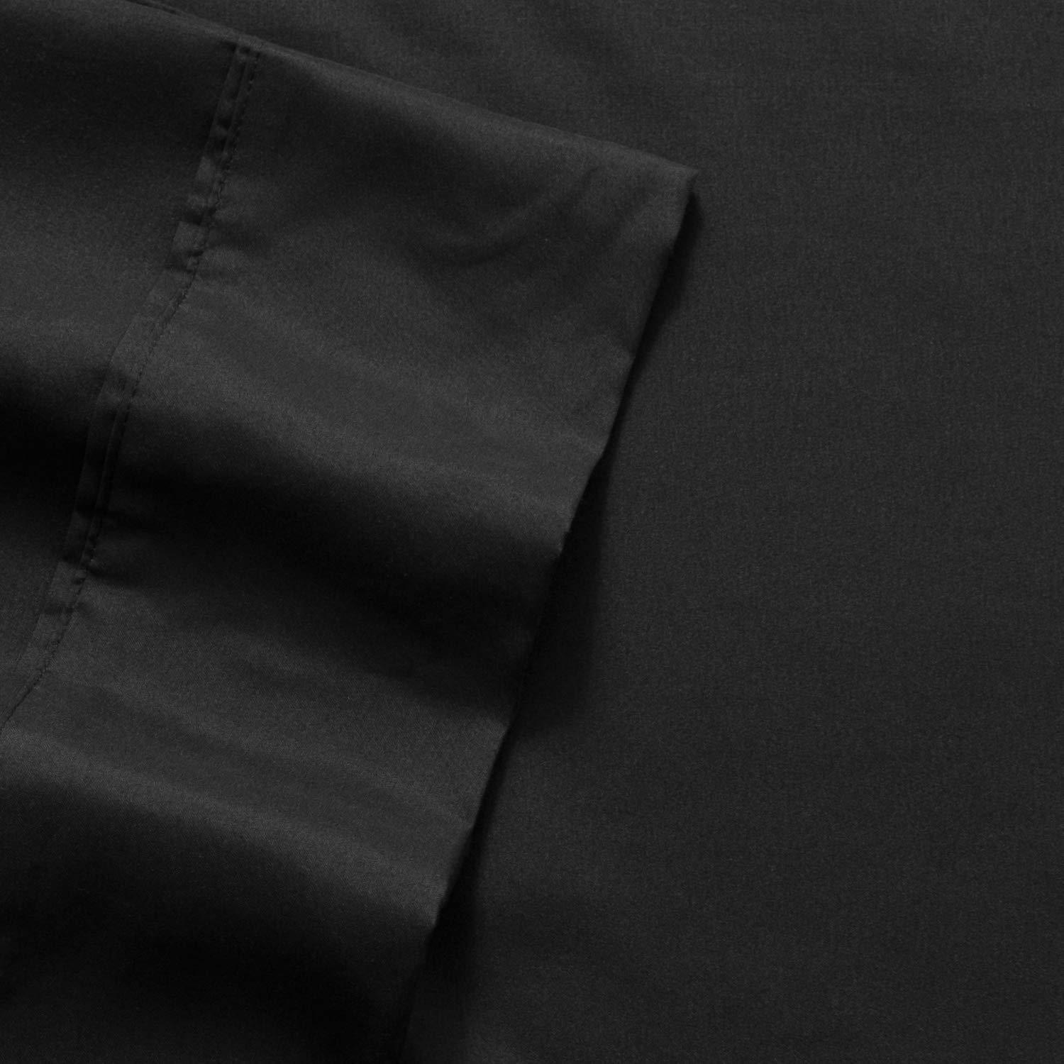 Denn Bedding 7 PCS Bed-in-A-Bag Package 100% Organic Cotton 600 Thread Counts Best Collection of Bedding Set-1 Comforter,1 Fitted Sheet Upto 18\" DP,1 Flat Sheet,4 Pillow Cases Queen/Full - Black