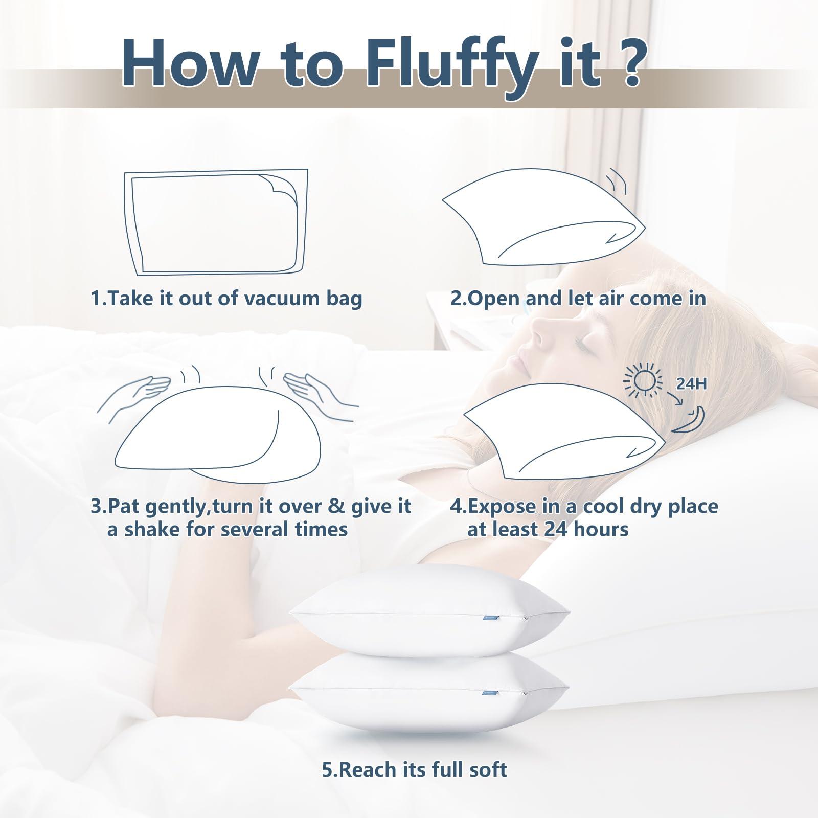 CozyLux CozyLux Pillows King Size Set of 2, Hotel Quality Bed Pillows for Sleeping 2 Pack, Cooling Pillows for Side Back and Stomach Sleepers, Down Alternative Luxury Soft Supportive Fluffy Pillows (19x34)