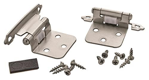 Amerock Amerock | Cabinet Hinge | Variable Overlay Hinge | Satin Nickel | 10 Pack | Self-Closing Hinge | Face Mount Hinge | Cabinet Door Hinge