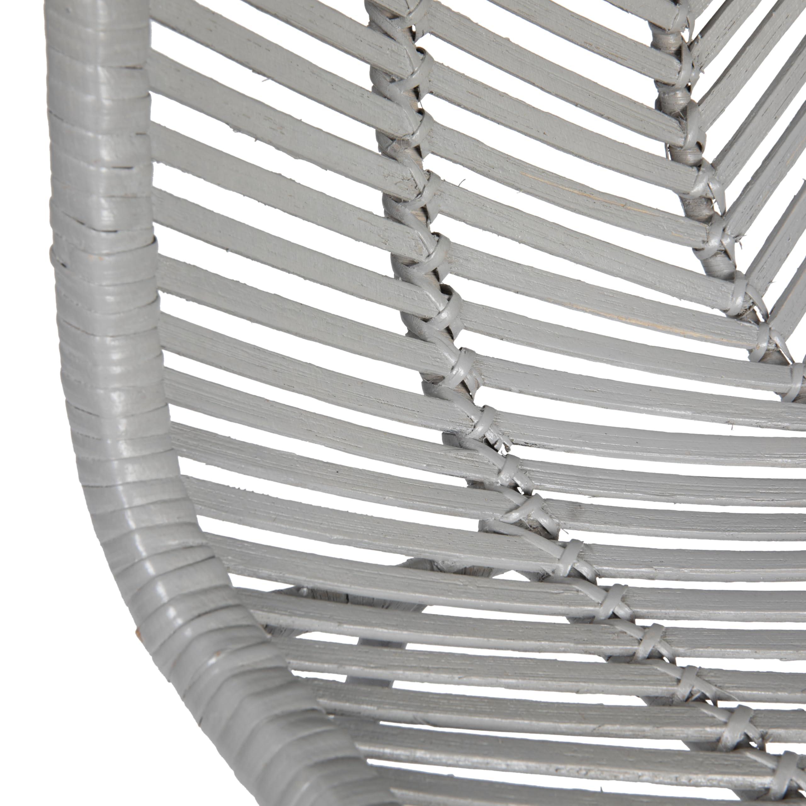 Bloomingville Bloomingville Boho Rattan and Metal Bar Stool, Grey and Black