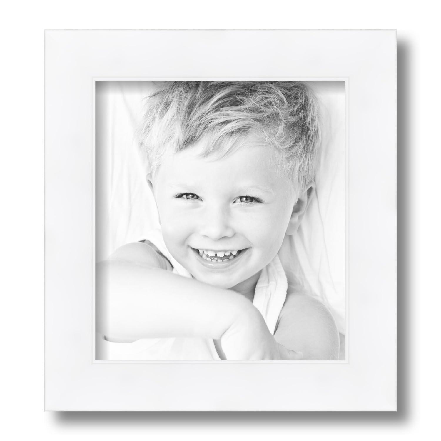 ArtToFrames ArtToFrames 9x10 inch Contemporary White with Lip Wood Picture Frame, 2WOMD8991-9x10