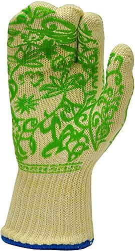 G & F Products G & F 1688 Dupont Nomex & Kevlar Heat Resistant Oven Gloves, 3-Finger Oven Gloves & Pot Holder Set