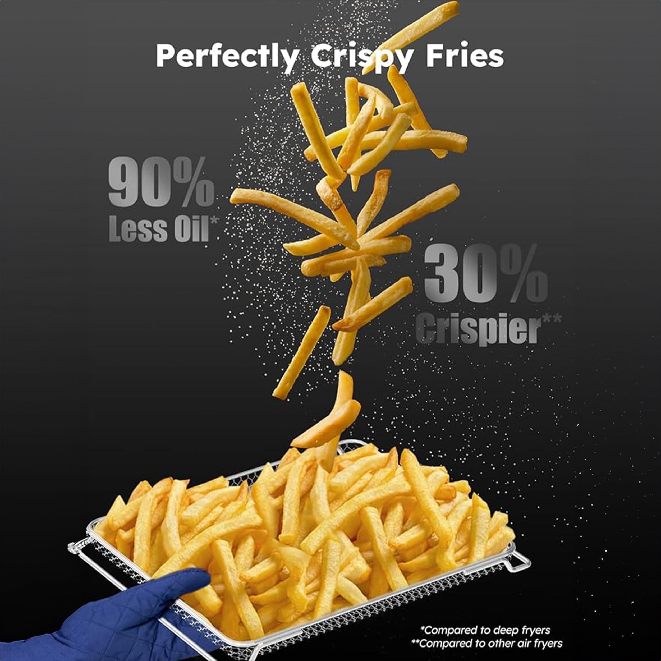 Nuwave Nuwave Bravo Air Fryer Toaster Smart Oven, 12-in-1 Countertop Convection, 1800 Watts, 21-Qt Capacity, 50-450F Temp Controls, Top and Bottom Heater Adjustments 0%-100%, PFAS Free, Stainless Steel