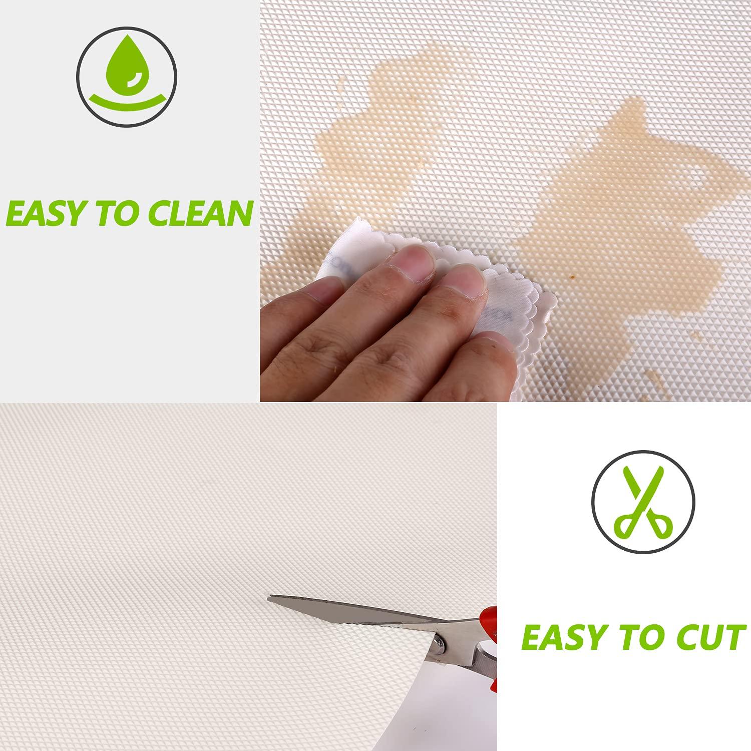 HooTown Kitchen Shelf Liner Drawer Liners, Non-Adhesive Refrigerator Liners Waterproof Fridge Mats with Strong Durable Kitchen Cabinets Mat for Drawers, Shelves, Pantry