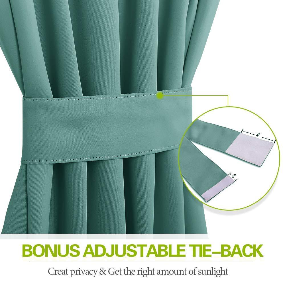 EcoDrapes Double Pinch Pleat Blackout 2 Story Window Extra Long Curtains Draperies (Light Green 96 Inch Wide by 132 Inch Long- 1 Panel with Hook)