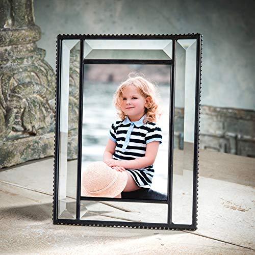 J Devlin Glass Art Beveled Glass Picture Frame Easel Back 4x6 Photo Frame Wedding Anniversary Engagement Graduation Gift Home Decor Clear J Devlin Pic 354-46HV (4x6)