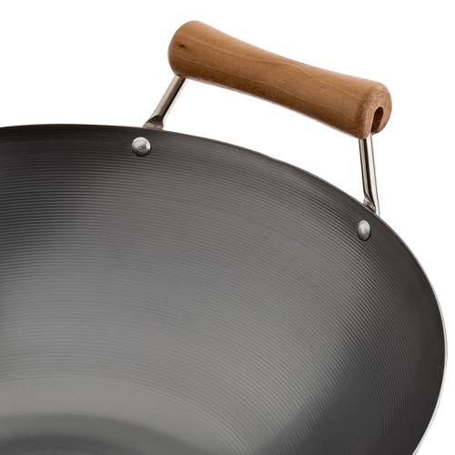JOYCE CHEN JOYCE CHEN Classic Series 14-Inch Carbon Steel Wok with Birch Handles