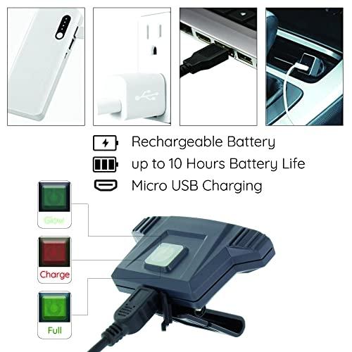 Revival Gear Hat Light Rechargeable LED Headlamp: Head Lamps Strap Clip On Flashlight Headlamps for Hardhat & Hats for Camping, Running, Working Hard Hats, Cycling, Walking, Hiking