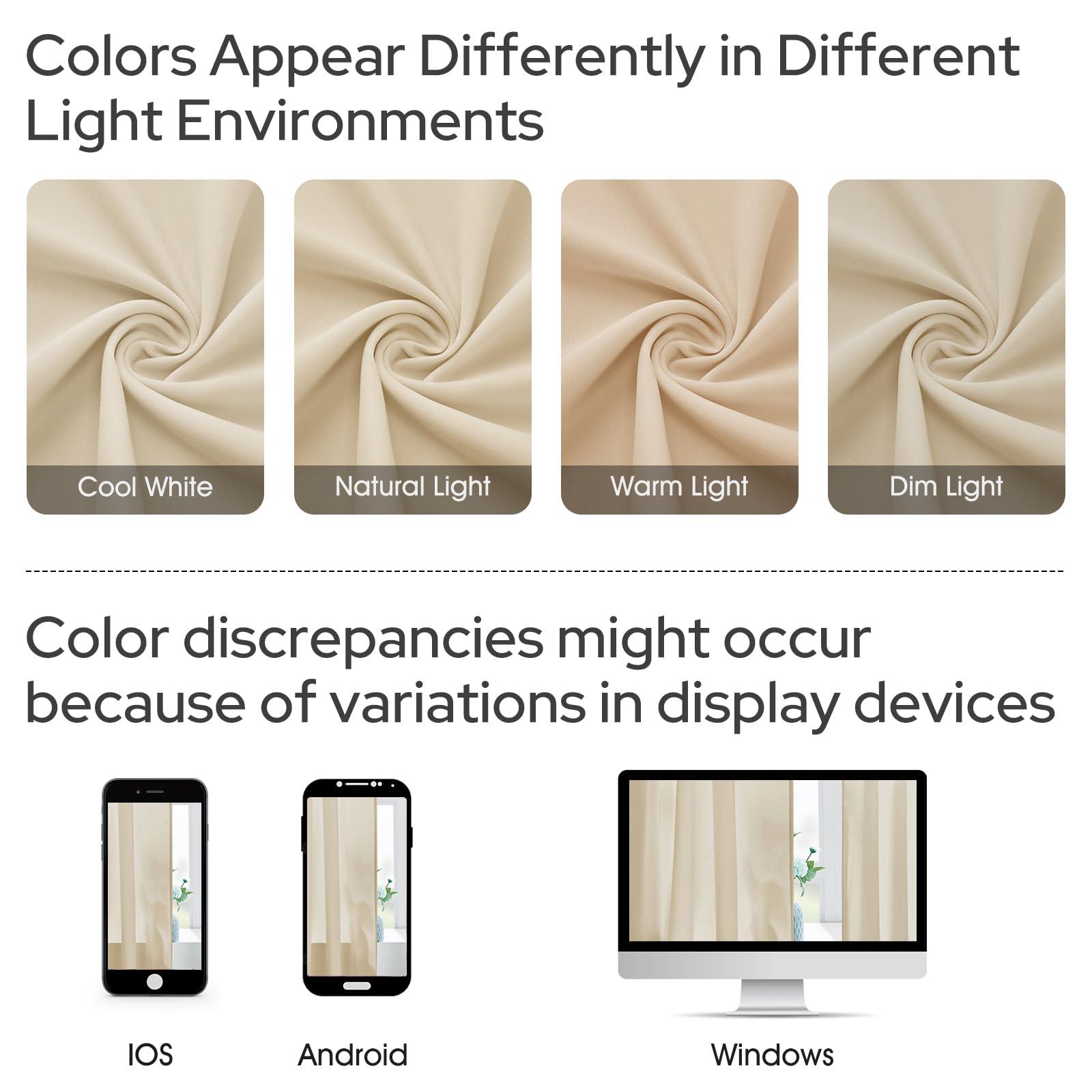 HOMEIDEAS HOMEIDEAS Non-See-Through Beige Privacy Sheer Curtains, 52 X 84 Inches Long 2 Panels Taupe Sheer Curtains Light Filtering Window Drapes for Bedroom Living Room