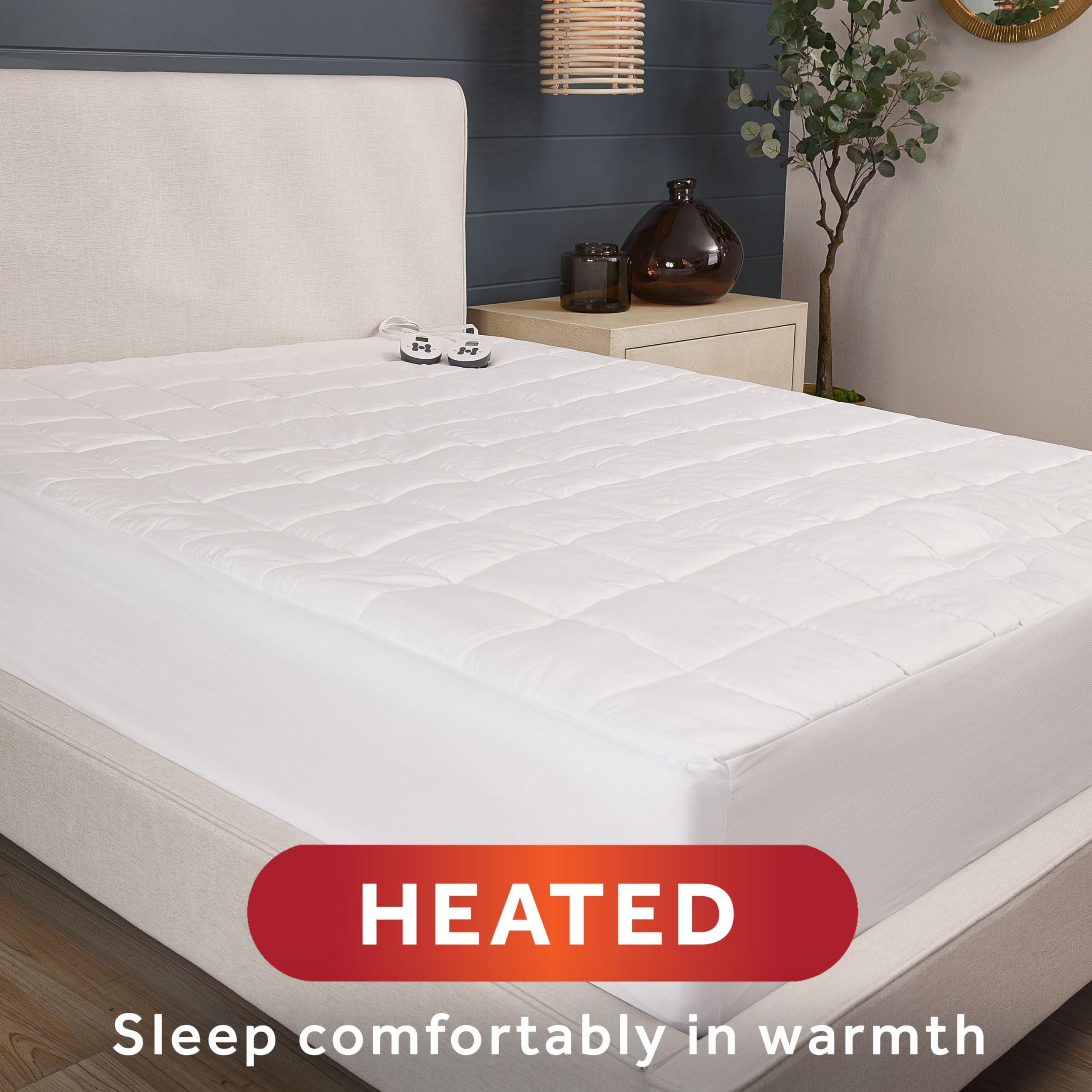 Sunbeam Sunbeam Restful Premium Quilted Heated Mattress Pad - King White