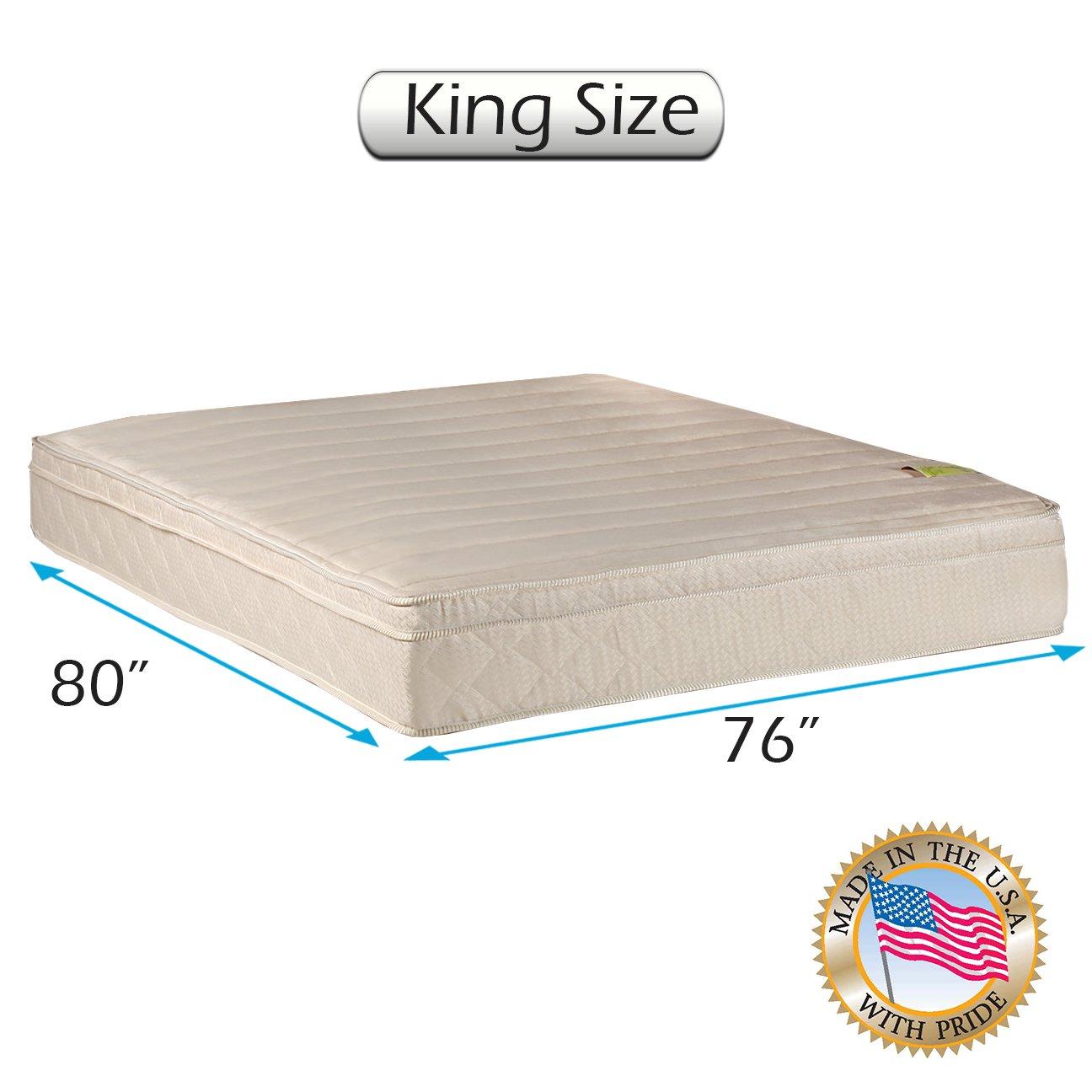 Dream Solutions USA Dream Solutions USA DS USA Comfort Pedic Extra Firm Pillow Top (Eurotop) Mattress Only (King Size 76"x80"x11") Sleep System with Enhanced Foam Encased Support- Fully Assembled, Plush Knit Cover