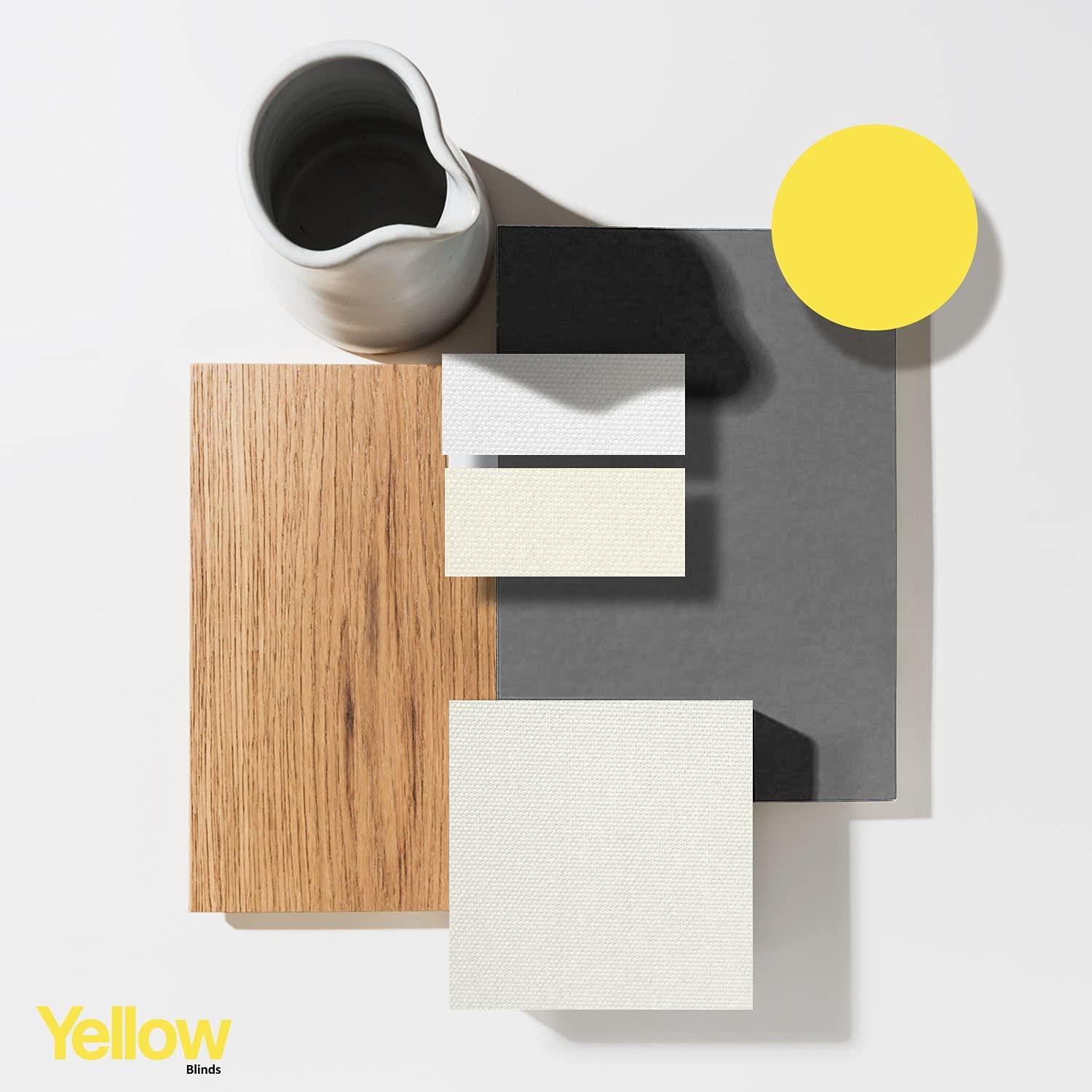 YELLOW BLINDS Adjustable Panel Track Blinds for Sliding Glass Door, 46"-86" W x 0-96" H, Trimmable Vertical Blinds for Patio Doors, Open Spaces and Room Dividers, 100% Blackout, Melrose White, by YELLOW BLINDS