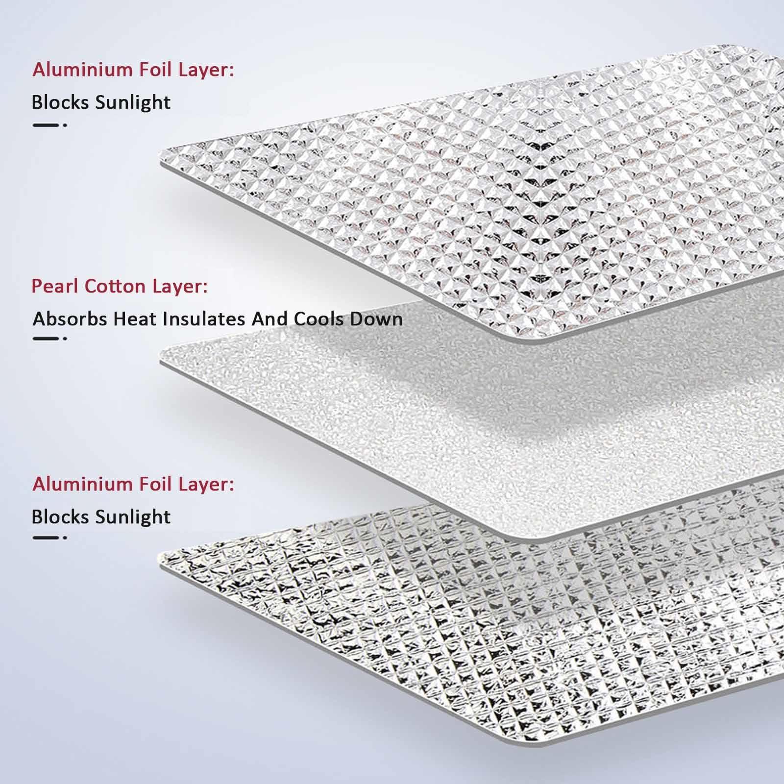 DZHTUF Reusable Aluminised Film, Glass Cooling Film, Anti-Glare Insulating Window Film, Soundproof Curtains, Privacy Sun Protection Window Sticker, for Office, Garage,WxH-70x70cm/28x28in