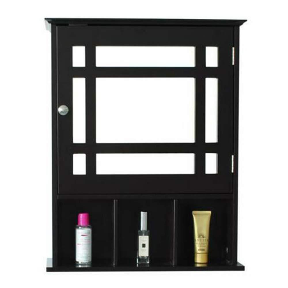 Thaweesuk Shop Thaweesuk Shop New Espresso Wall Mounted Bathroom Vanity Mirror Storage Medicine Cabinet Shelves Over Toilet Wood 18.90\" x 6.50\" x 23.63\" (LxWxH)