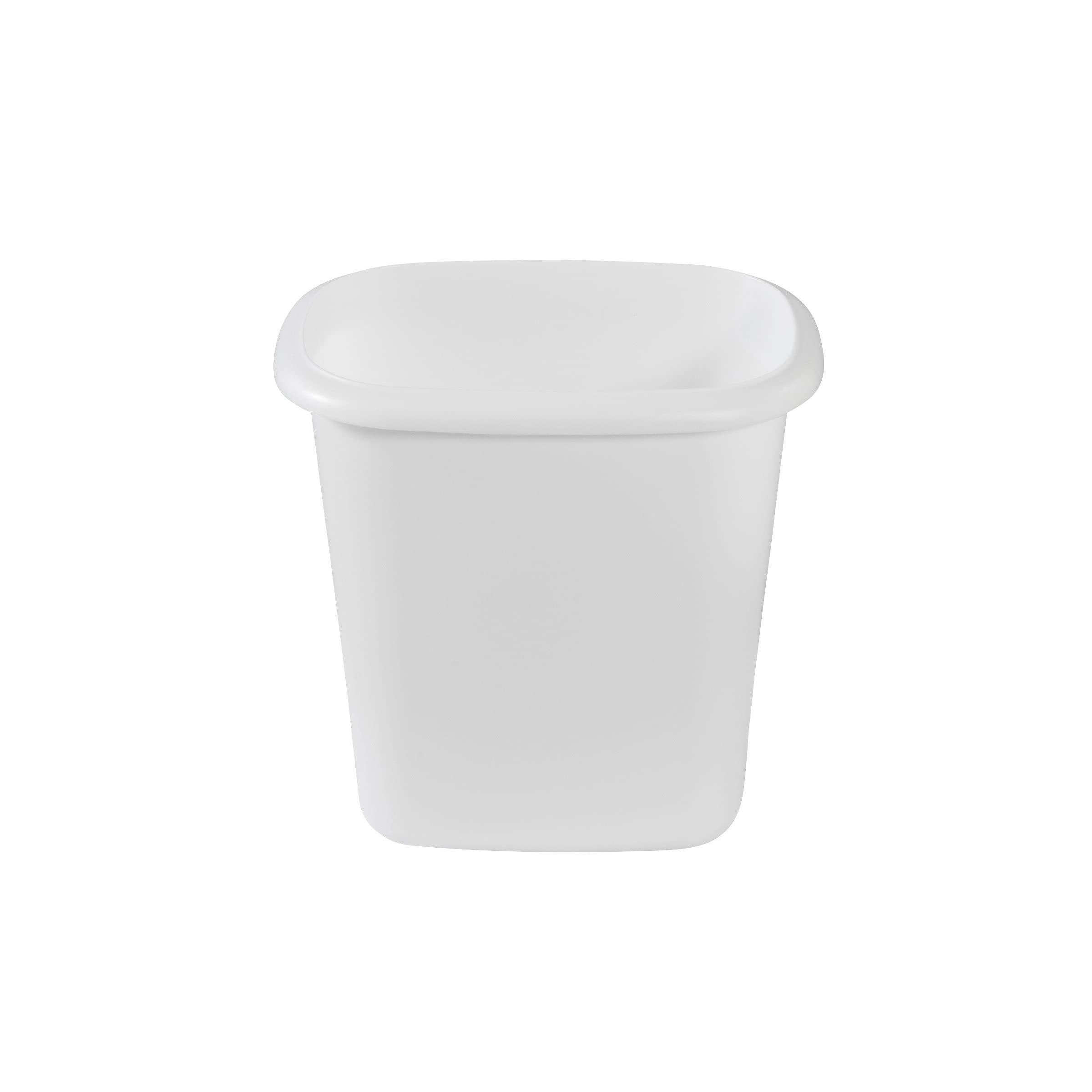 Rubbermaid Rubbermaid Vanity Trash Can/Wastebasket, 1.5-Gallons/6-Quarts, White, for Under Counter/Kitchen/Office/Bedroom/Bathroom