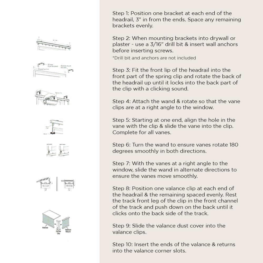 BlindDen BlindDen - Vinyl Vertical Window Blinds for Home - Vertical Blinds for Sliding Glass Doors - Solid Off-White 72" Wide x 60" Long, USA