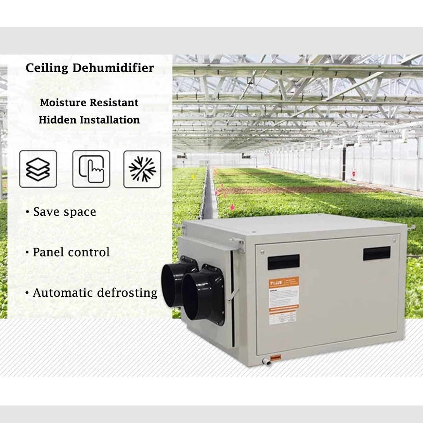 INTBUYING INTBUYING Ceiling Mounted Dehumidifier Basement Dehumidifier Removable Machine 85L/D-170L/D LCD Touch Control Panel for Planting Greenhouses Swimming Pool and Basement 110V