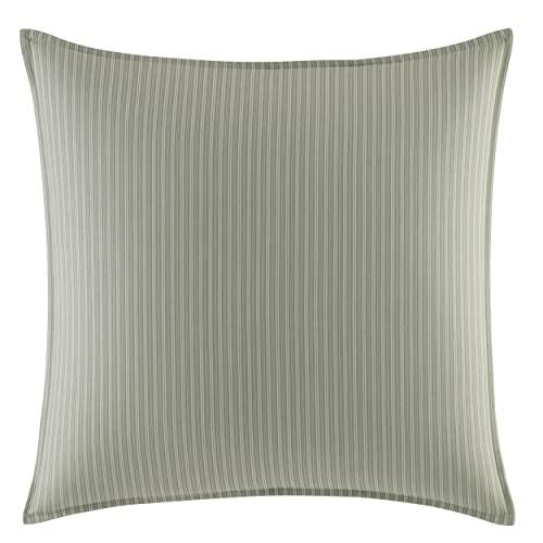 Laura Ashley Laura Ashley Home - King Size Comforter Set, Reversible Cotton Bedding, Includes Matching Shams with Bonus Euro Shams & Throw Pillows (Natalie Sage/Off White, King)