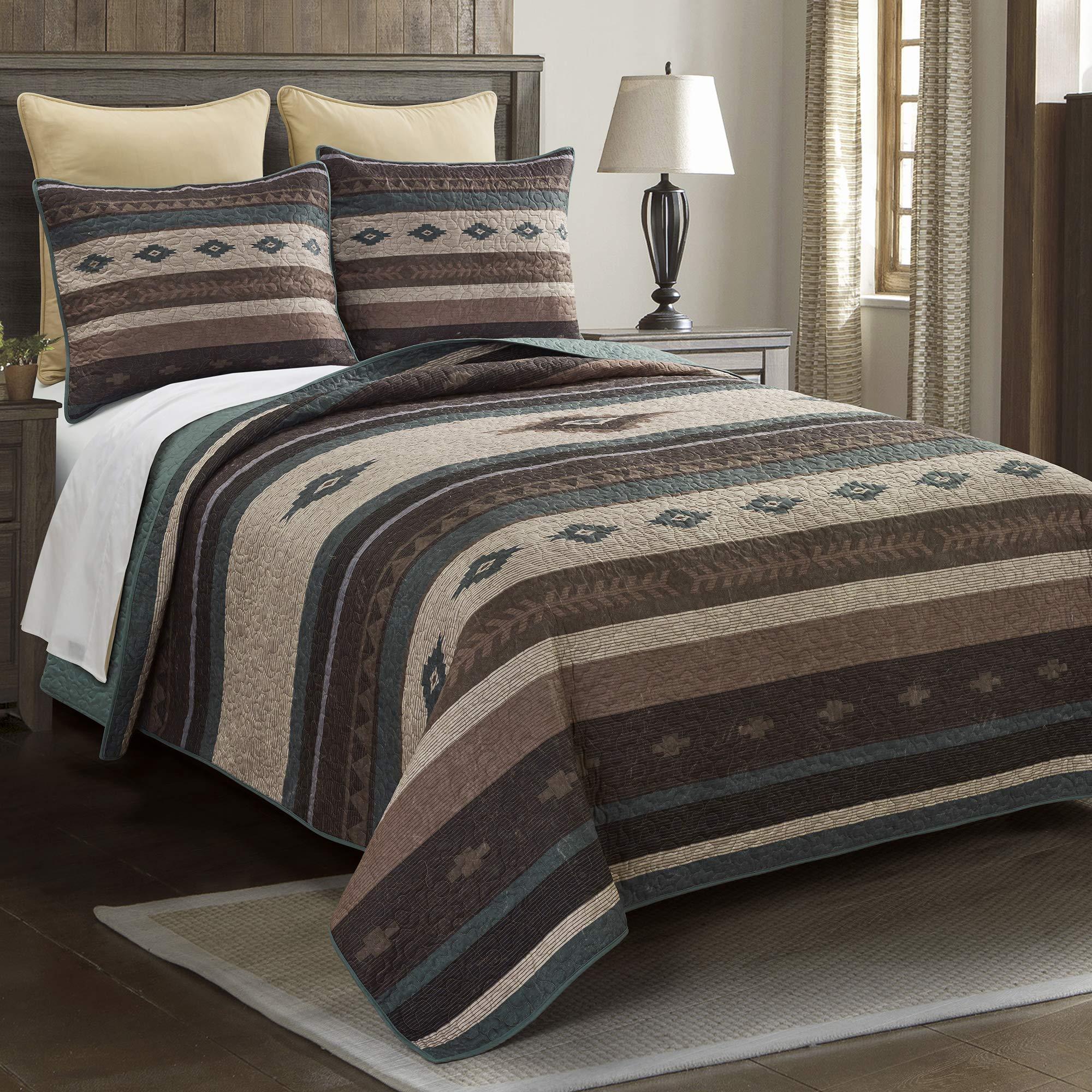 Donna Sharp Donna Sharp Twin Bedding Set - 2 Piece - Sierra Vista Southwest Quilt Set with Twin Quilt and Standard Pillow Sham - Machine Washable