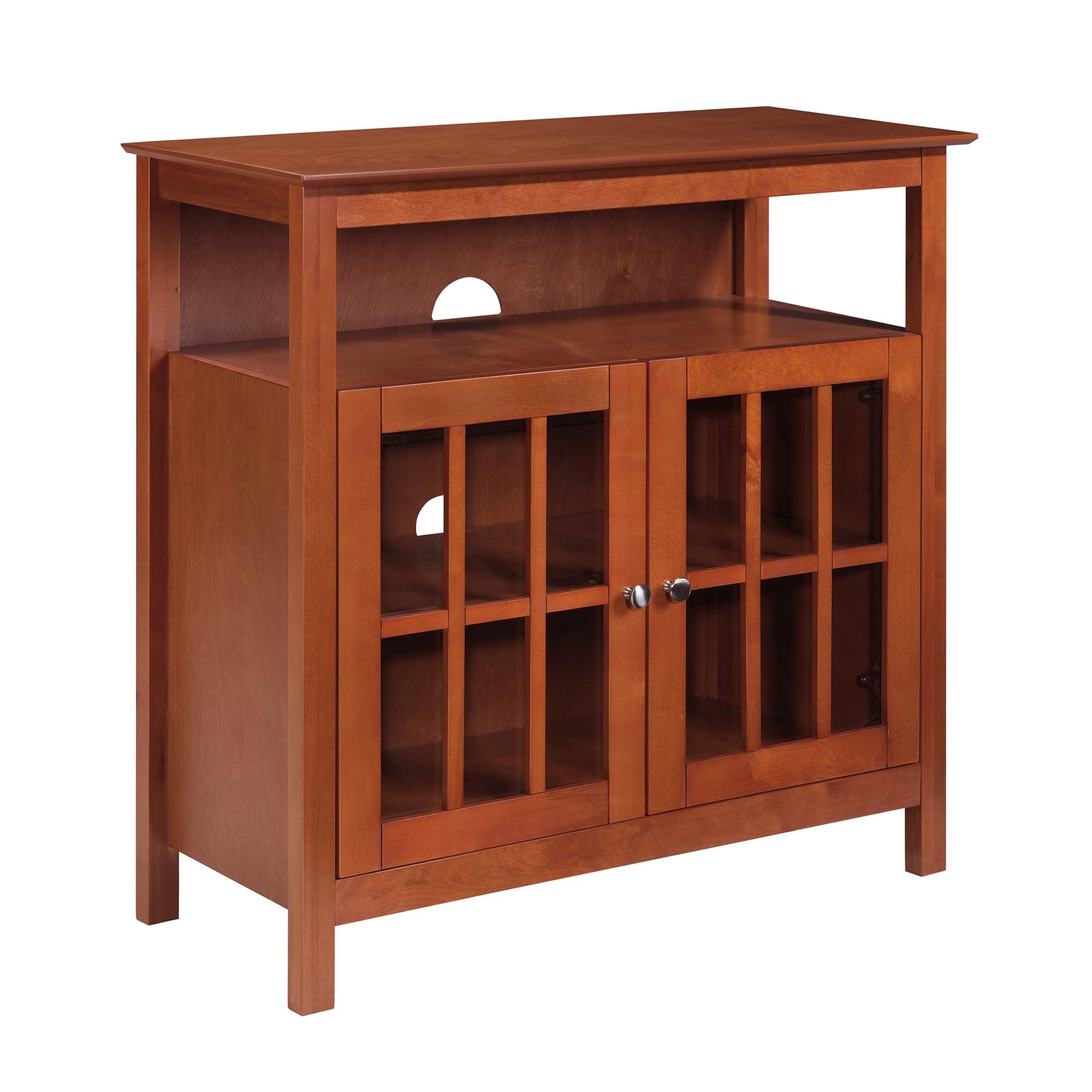 Convenience Concepts Convenience Concepts Big Sur Highboy TV Stand 36" - Modern Entertainment Center For TVs up to 40", Storage Cabinet for Dining, Living, & Family Room, Console Hall Table with Shelves, Cherry