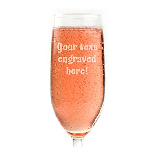 Glass With a Twist Personalized Champagne Flute Engraved with Your Custom Text