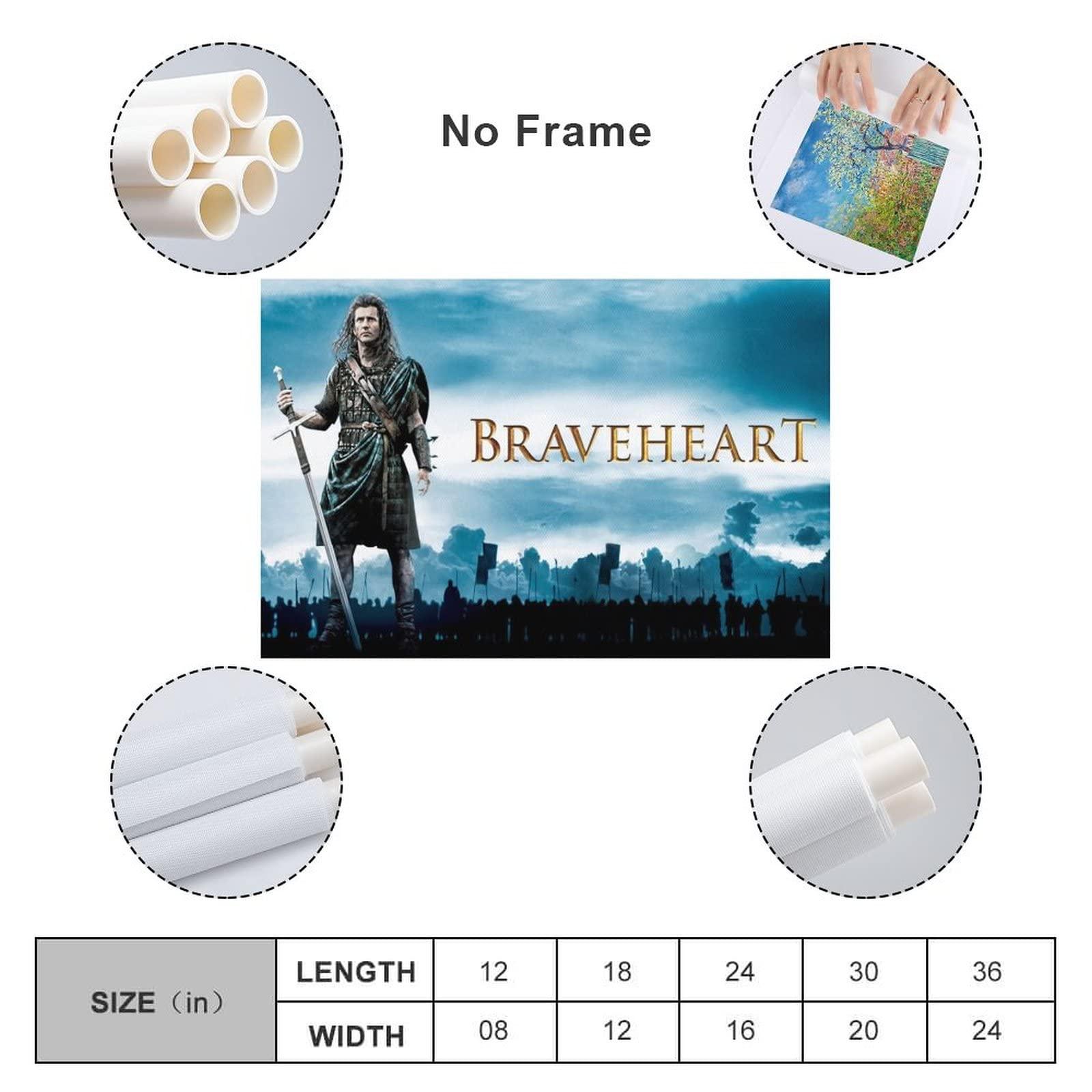 HAUHAU Braveheart Movie Poster (23) Room Aesthetic Poster Print Art Wall Painting Canvas Posters Gifts Modern Bedroom Decor 20x30inch(50x75cm)