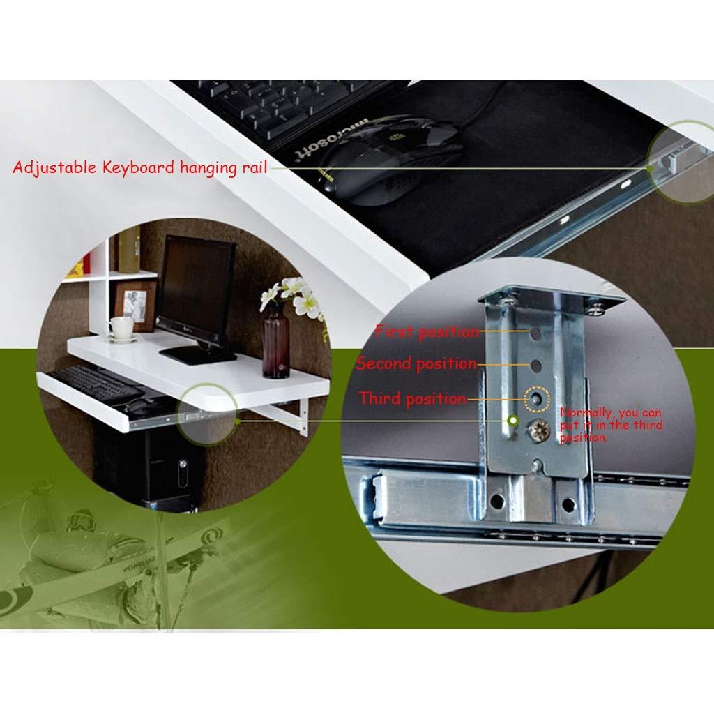 WZHONG WZHONG Wall Floating Computer Desk Table Study Writing Desk Portable Laptop Desk with Main Frame and Adjustable Keyboard Tray (Size : 80cm)