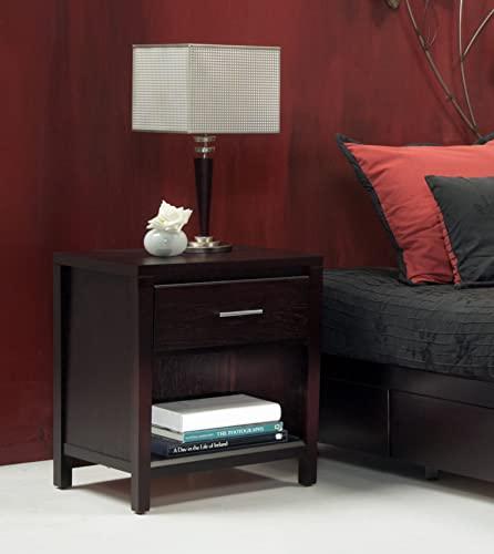 Modus Furniture Modus Furniture Solid Wood Nightstand, 1-Drawer, Nevis - Espresso