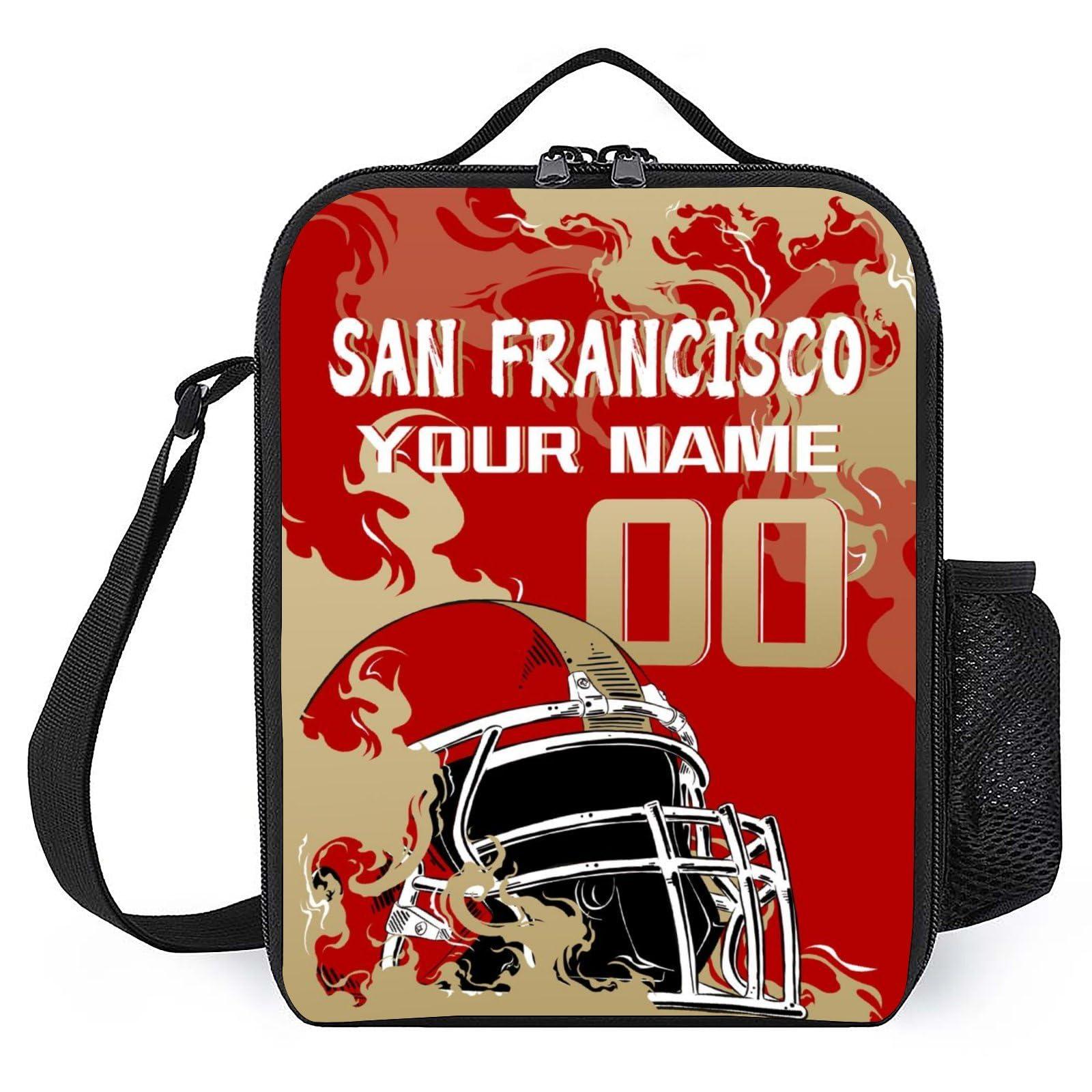 FOQKMSTO FOQKMSTO Custom San Francisco Lunch Bag Personalized Lunch Box Add Any Name Number Adjustable Shoulder Strap Gift for Men Women