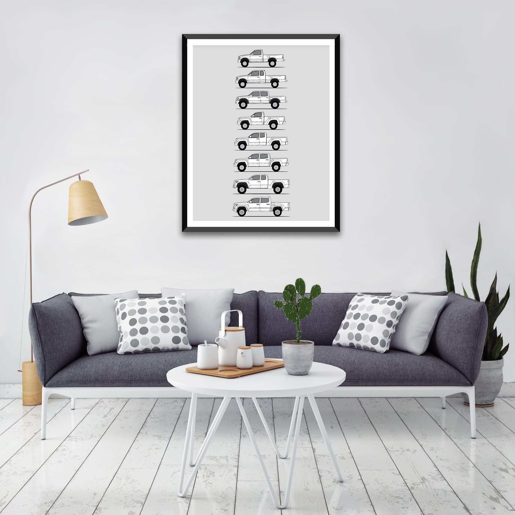 Idea Network Idea Network History of Toyota Tacoma Pickup Truck Generations Print Wall Art Handmade Decor the Tacoma Truck (11x14\" Print (Unframed), Metallic Paper)