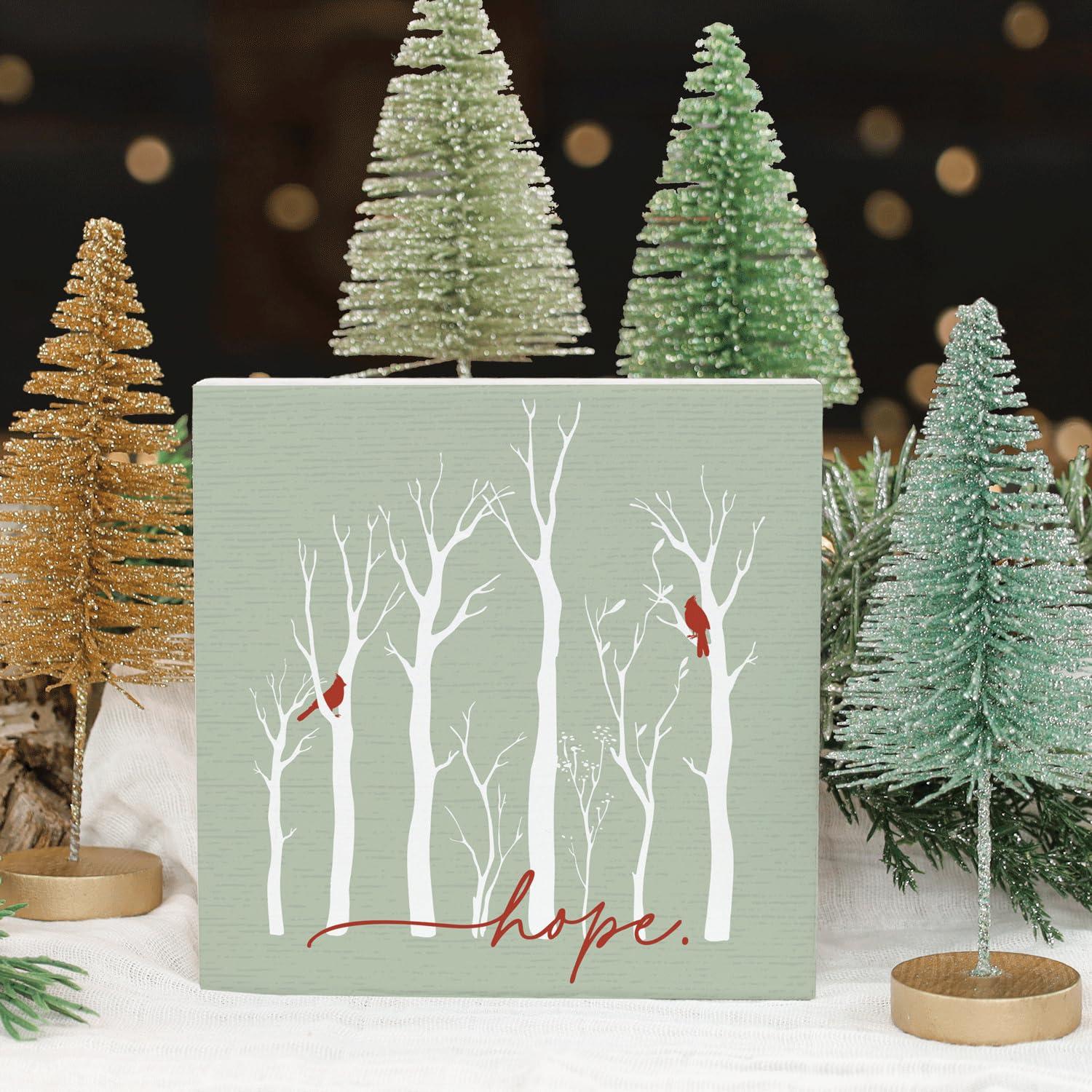 Simply Said, INC Simply Said, INC Small Talk Christmas Sign - Hope Cardinals - Christmas Cardinal Decor - Christmas Birds Decoration - Winter Red Cardinal Art - 5.25 x 5.25 inches STS2182