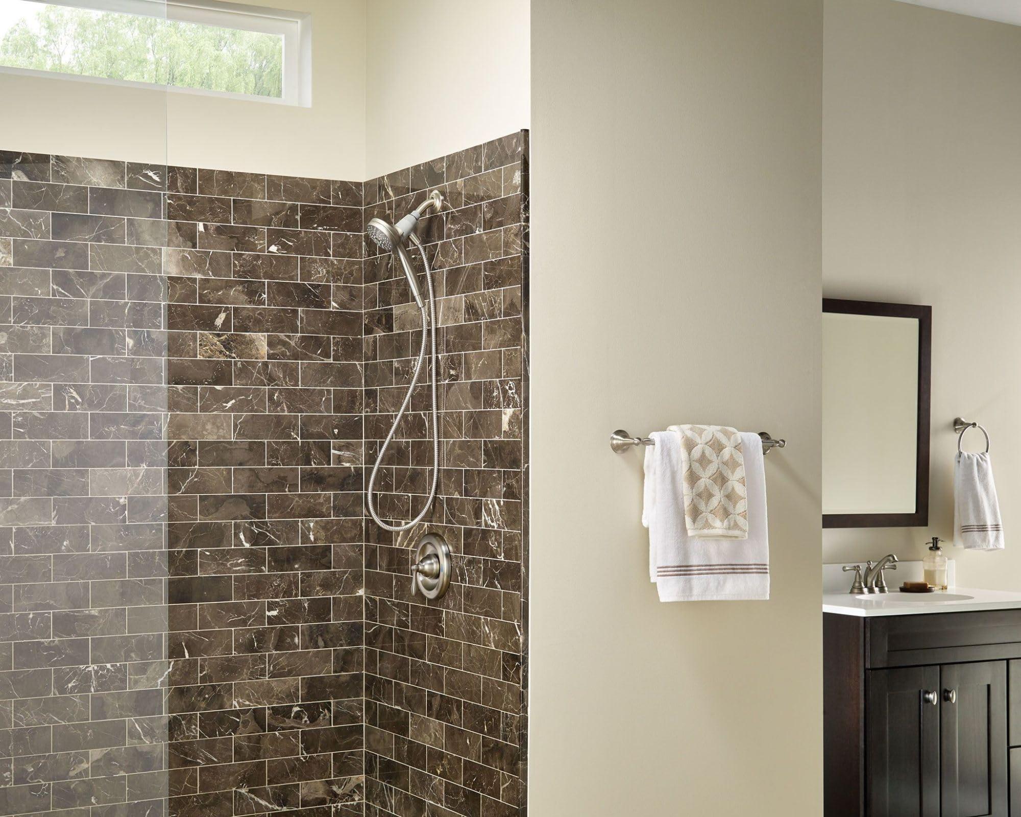 Moen Moen Engage Magnetix Spot Resist Brushed Nickel Eco-Performance 3.5-Inch Six-Function Detachable Handheld Showerhead with Magnetic Docking System, 26100EPSRN