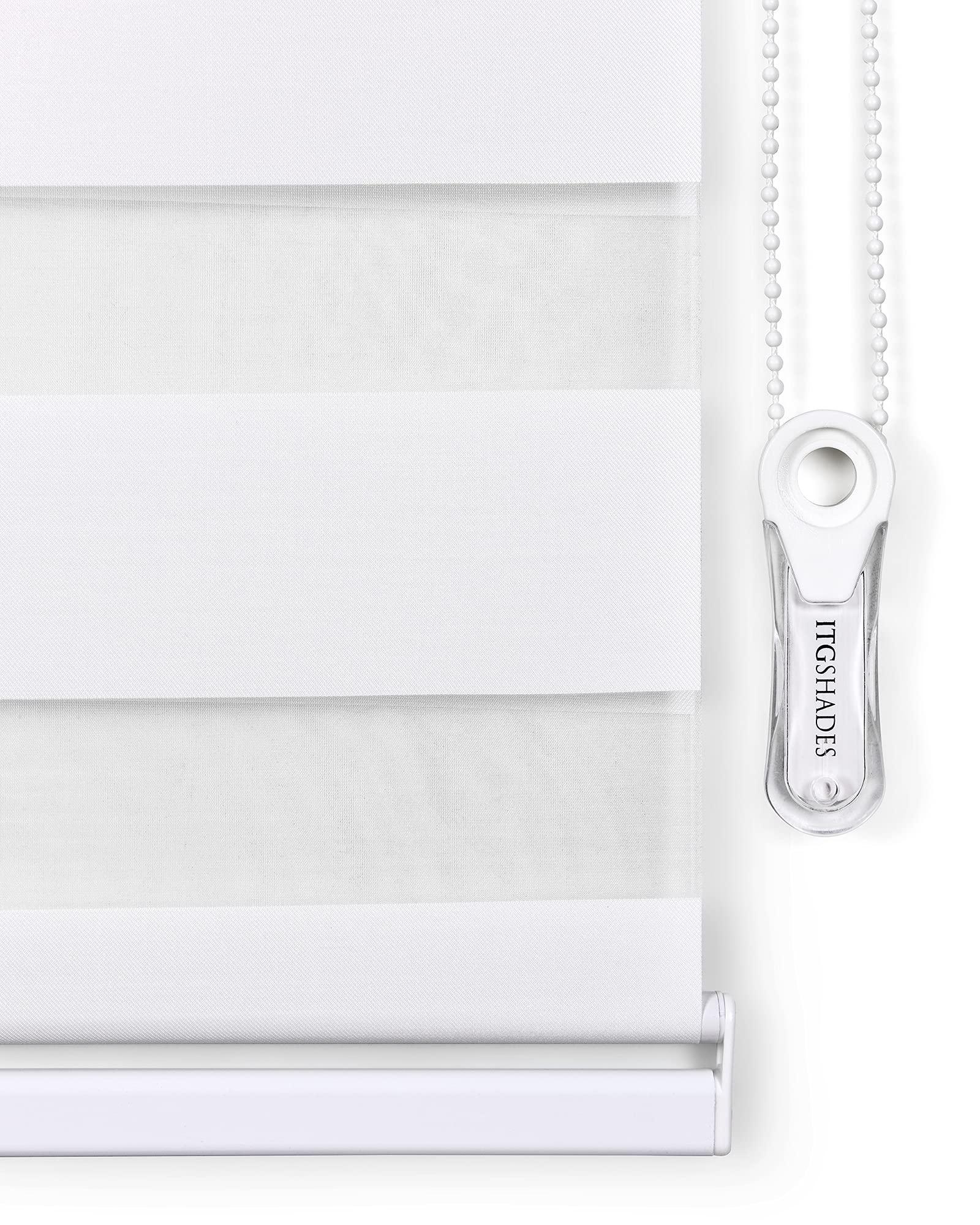 HomeLoft Basics Dual Layer Zebra Blinds for Windows | Light Filtering Roller Shades | Privacy Blinds 29 x 72 inches | Sheer Horizontal Shades | Custom Day/Night Drapes Corded Blinds for Pre Cut-to-Size Light Control