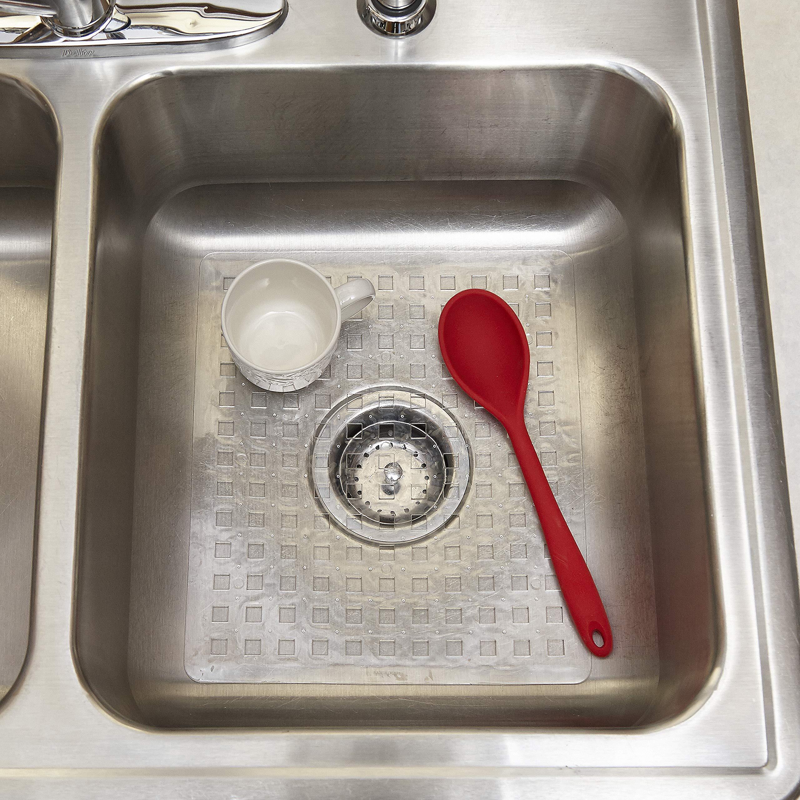 Better Houseware Better Houseware Clear Sink Mat - 10.5 x 12 - Heavy Duty PVC, Non-Slip, Dishwasher Safe, BPA-Free Sink Protector, Durable, Cut to Fit, Small Sink Mat for Dishware Protection, Kitchen & Bathroom Sink