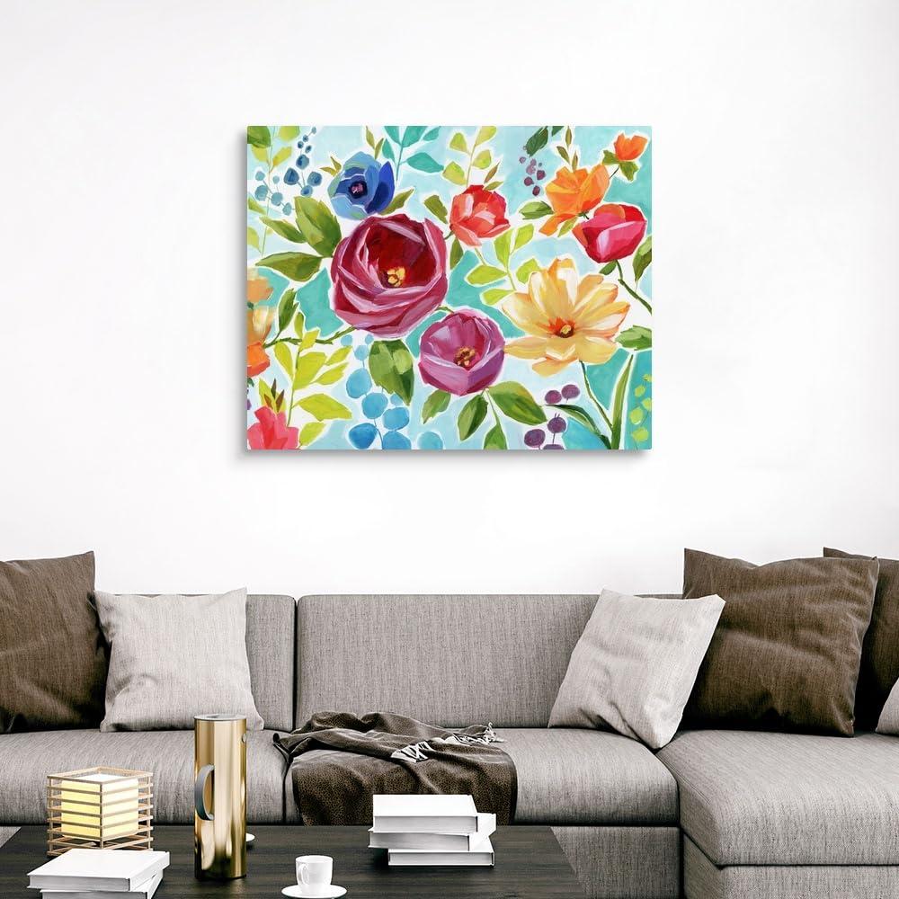 CANVAS ON DEMAND CANVAS ON DEMAND Modern Garden IV Canvas Wall Art Print by Nan Art, Modern, Contemporary, Home Decor, Floral Artwork, Flowers Artwork, Nature Artwork, 45\"x36\"
