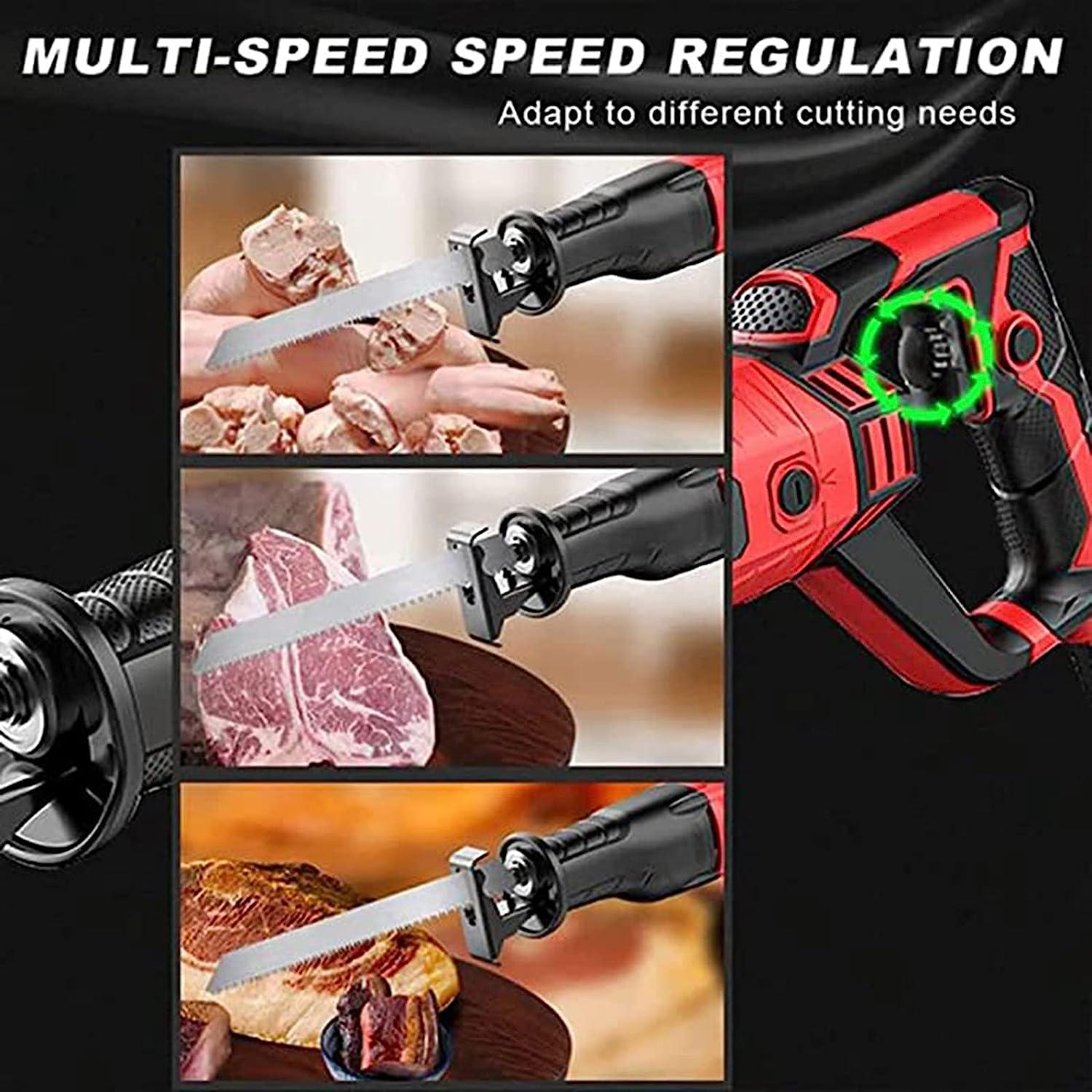 DEVOKE Bone Saw Machine, Bone Meat Cutter, Butcher Cutting Machine with Bandsaw, Bone Saw Cutting Machine, Electric Hand Saw Meat Cutter for Restaurant Cutting Fish Pig\'s Hoof Beef (1100W,Red)