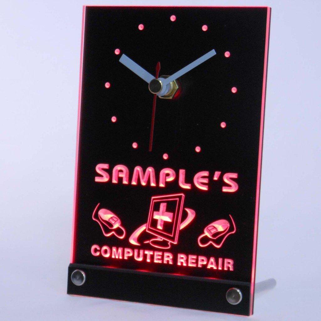 ADVPRO AdvPro tnctr-tm Personalized Custom Computer Repair Shop Neon Led Table Clock