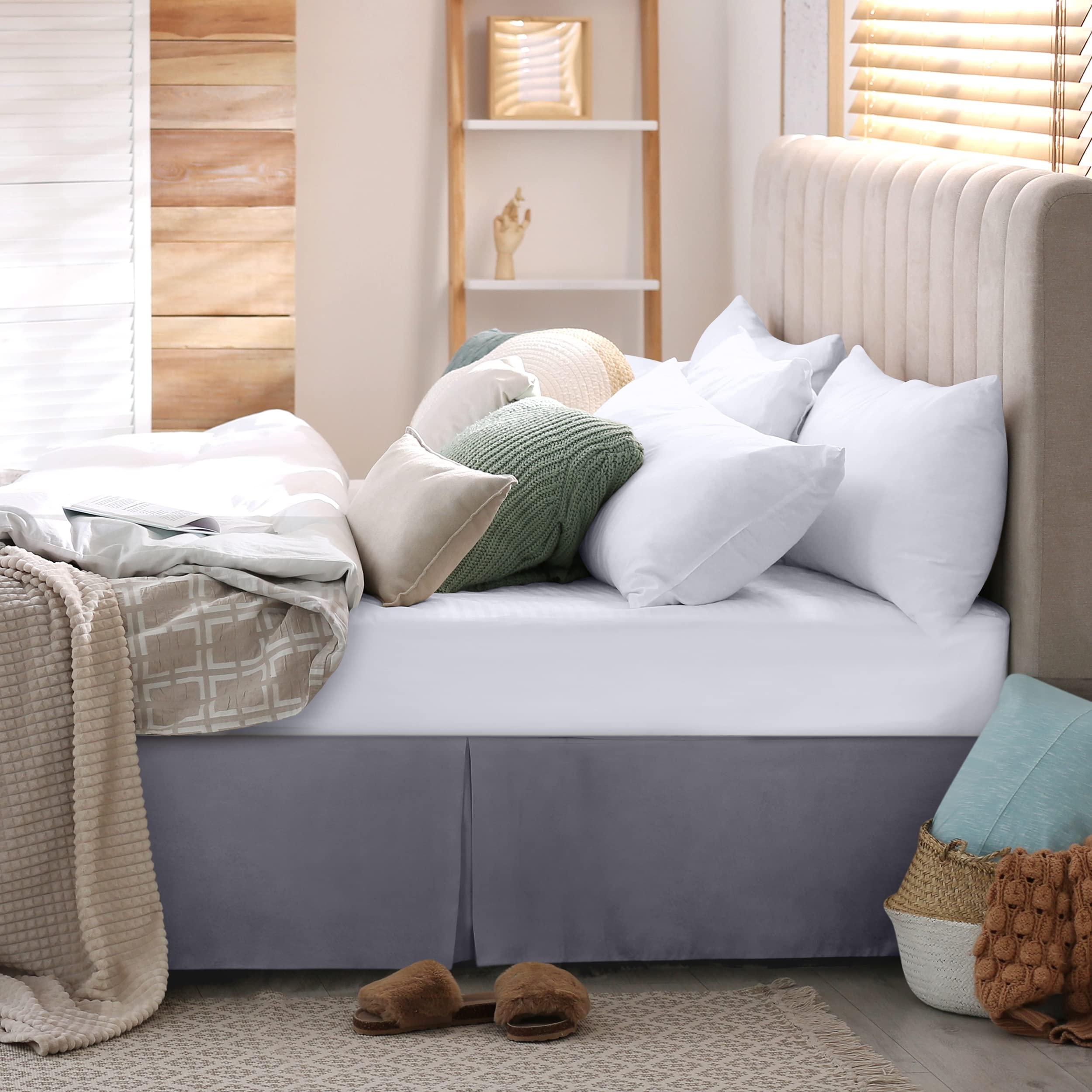 mFabrics mFabrics StretchWrap Box Spring Cover - 100% Egyptian Cotton, 1000 TC, Wrap Around 4 Sides Bed Skirt for Hotel & Home, Fits Box Springs up to 6 Inch - TwinXL, Plum